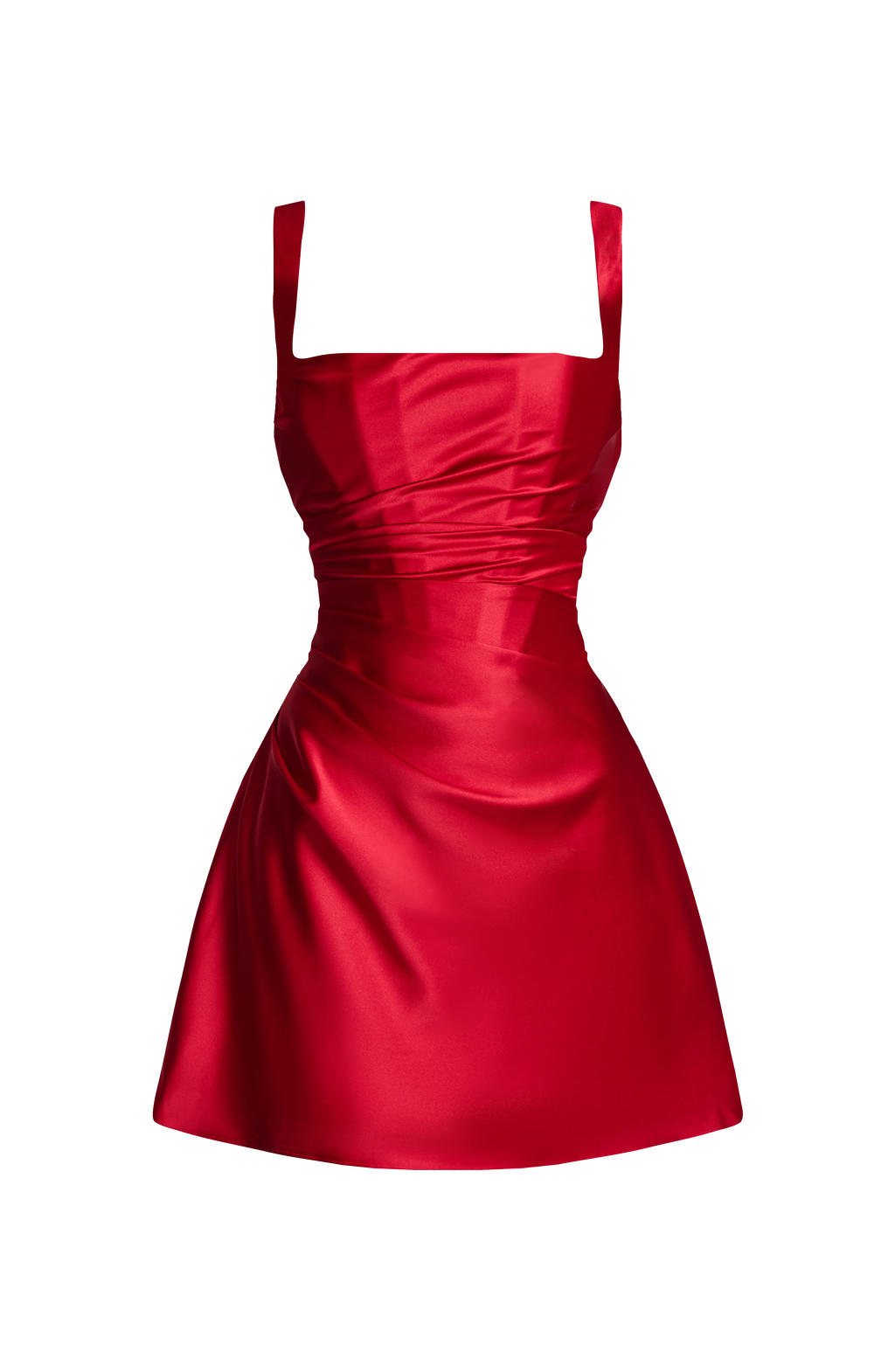 Calanthe - Abito Mini in Raso Rosso