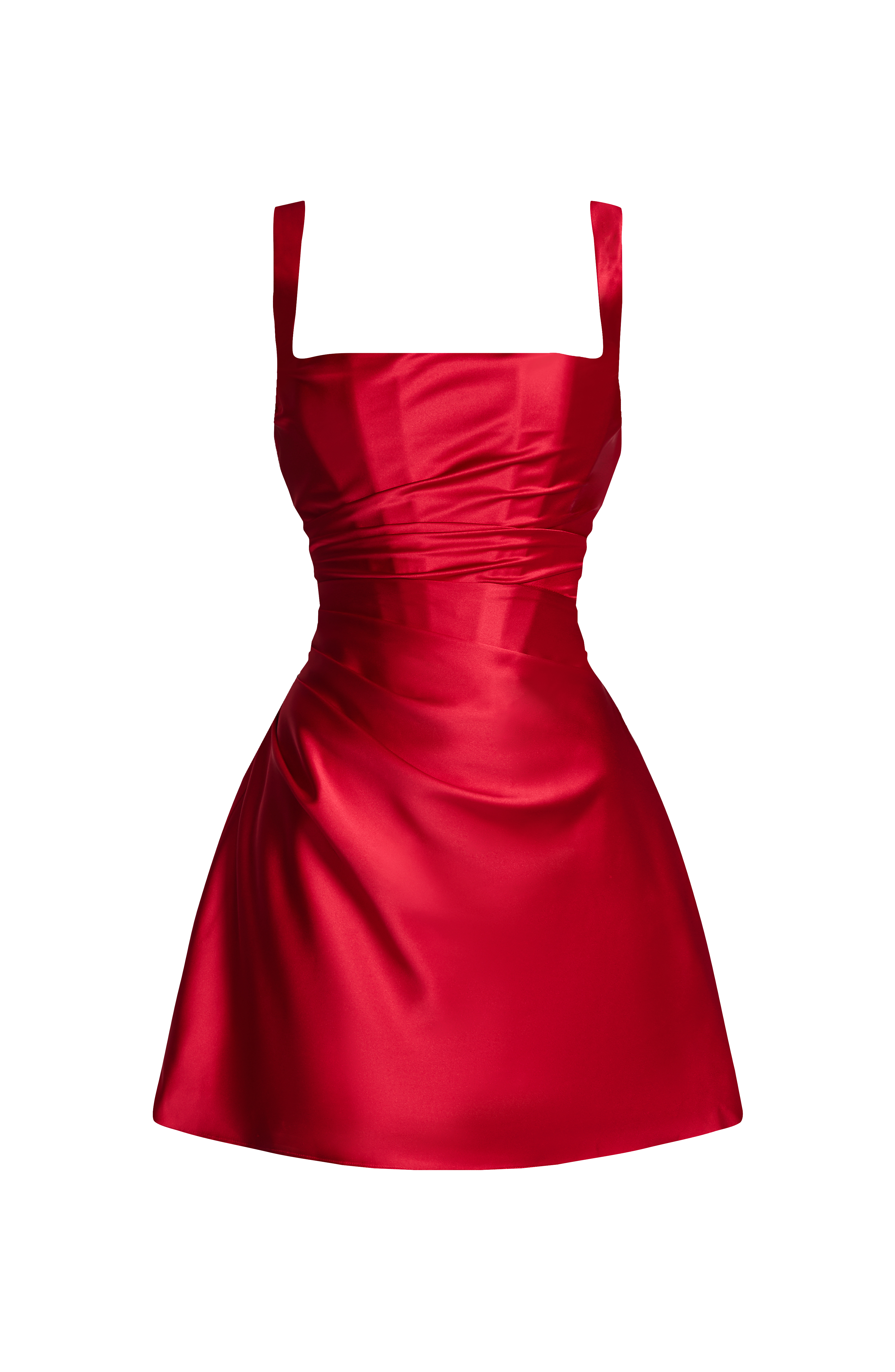 Calanthe - Abito Mini in Raso Rosso