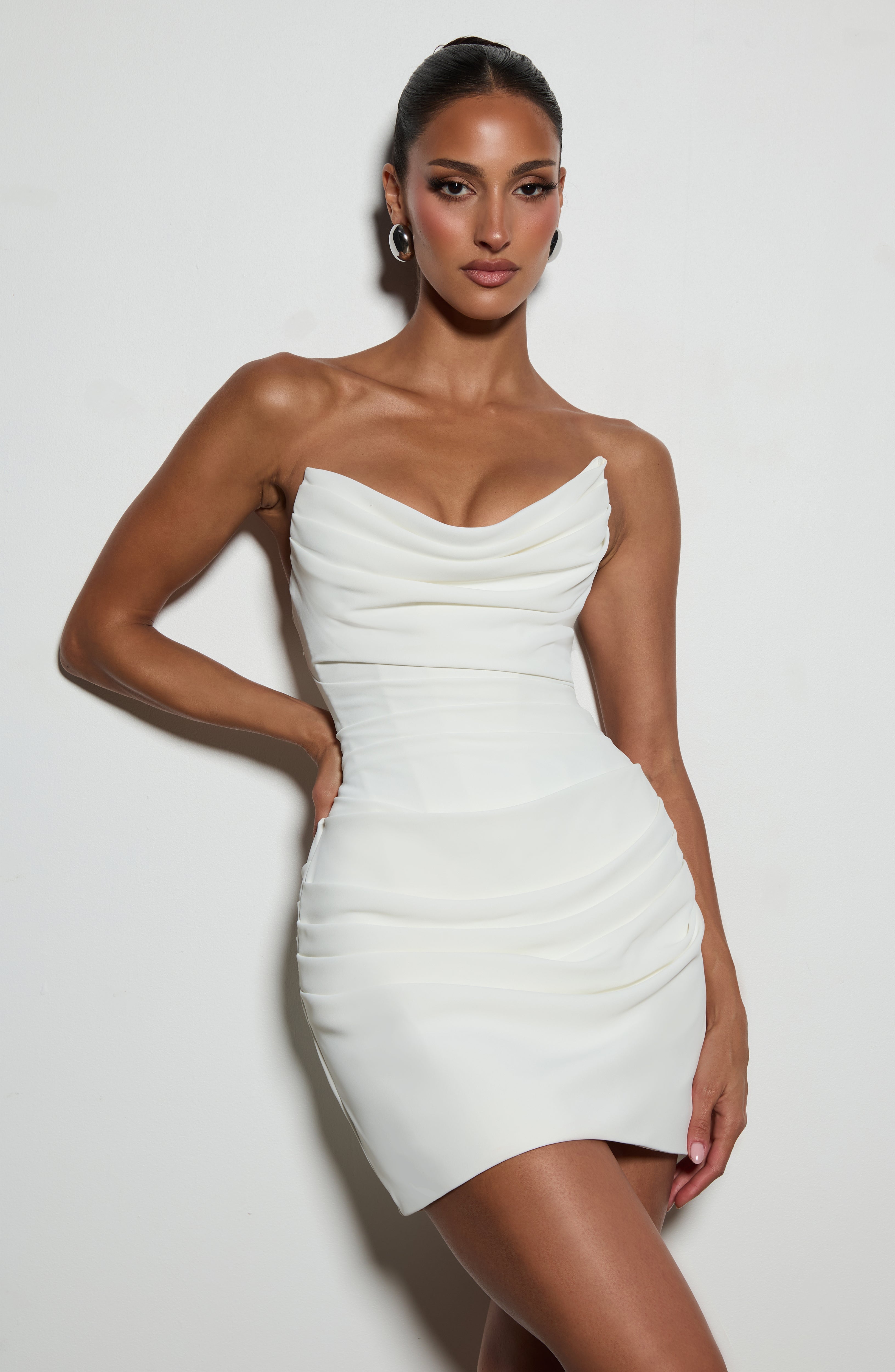 Mercedes - Abito Mini Corsetto Bodycon Avorio