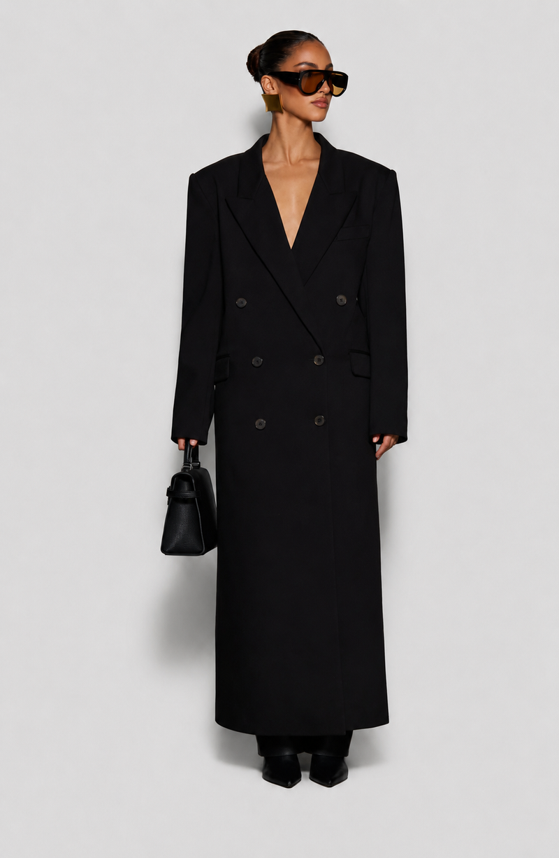 Daniela - Cappotto Lungo Strutturato Nero