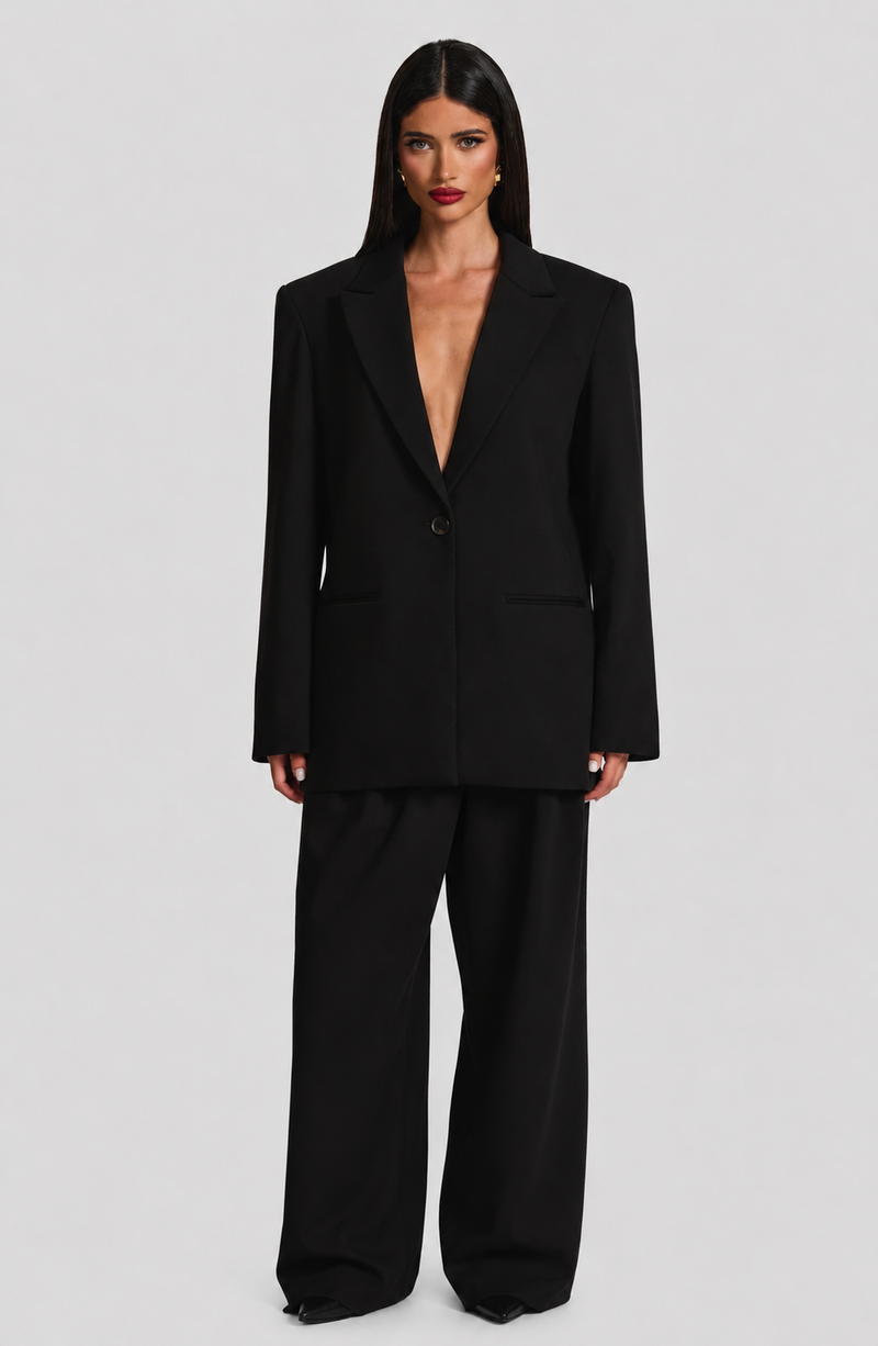Victoria - Blazer Sartoriale Nero Boxy
