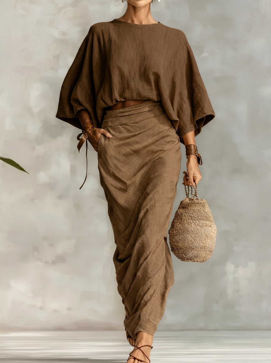 Evaluna - Completo con Top Dolman e Gonna Maxi