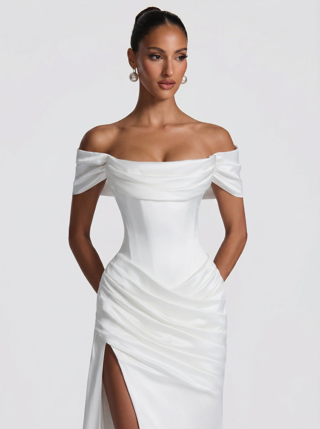Lola - Abito Sirena in Raso Bianco