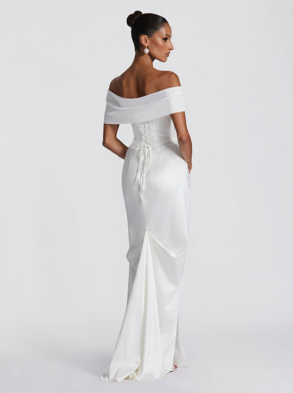 Lola - Abito Sirena in Raso Bianco