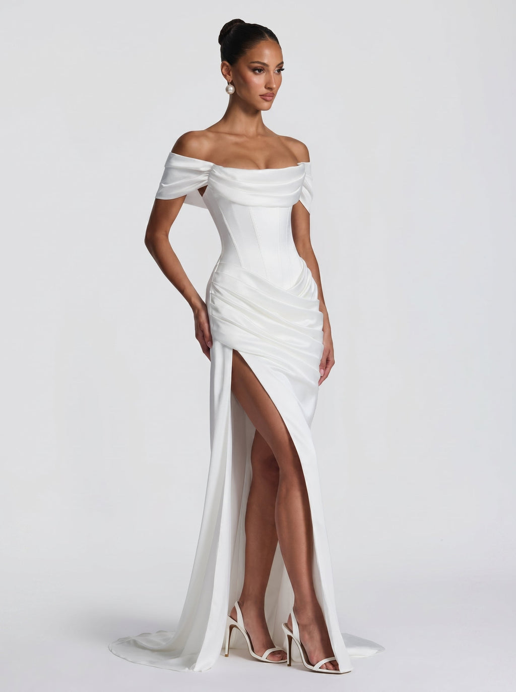 Lola - Abito Sirena in Raso Bianco