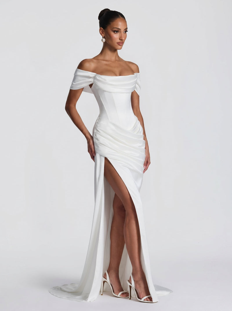 Lola - Abito Sirena in Raso Bianco