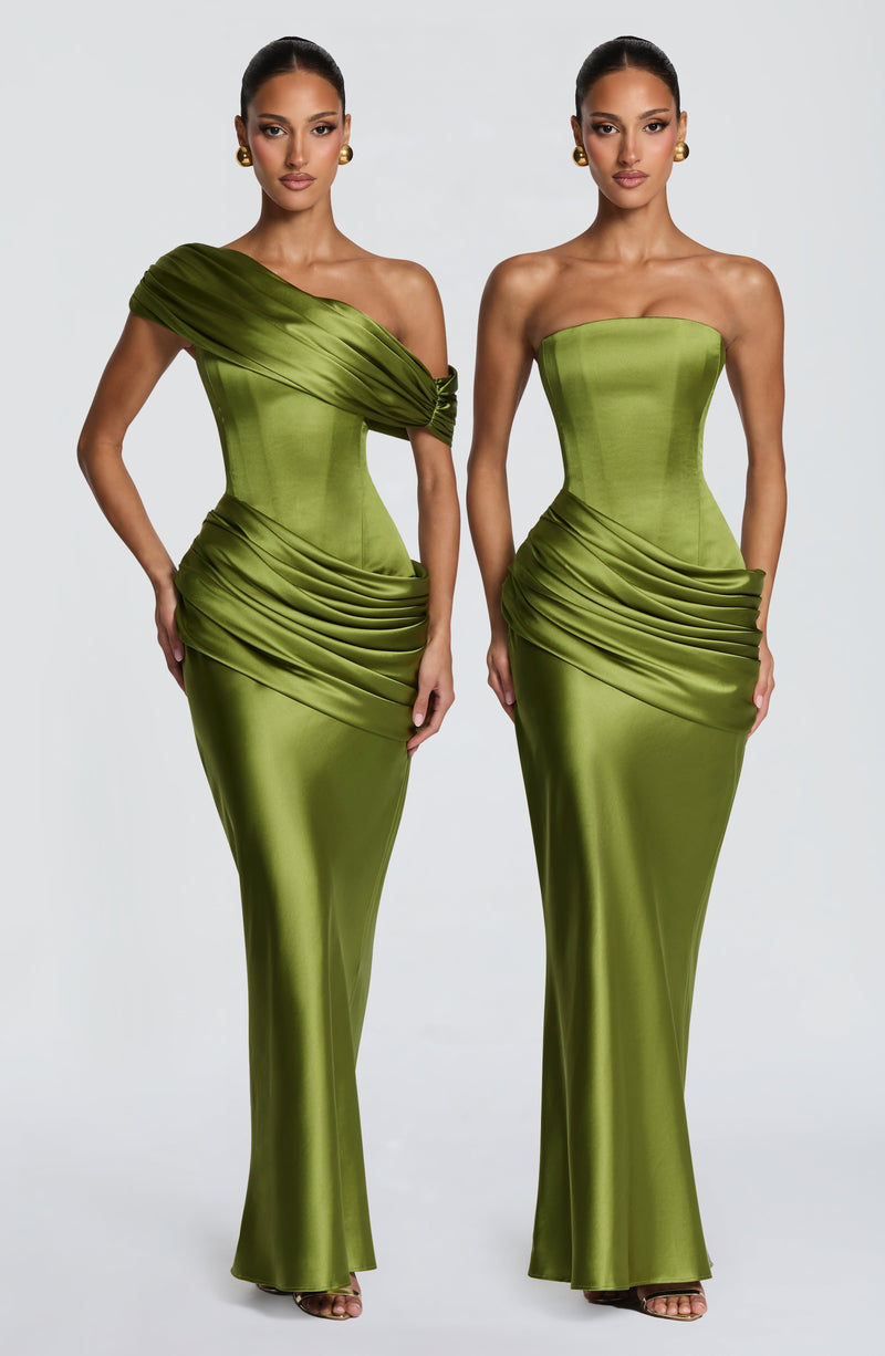 Lara - Abito Lungo Verde Oliva