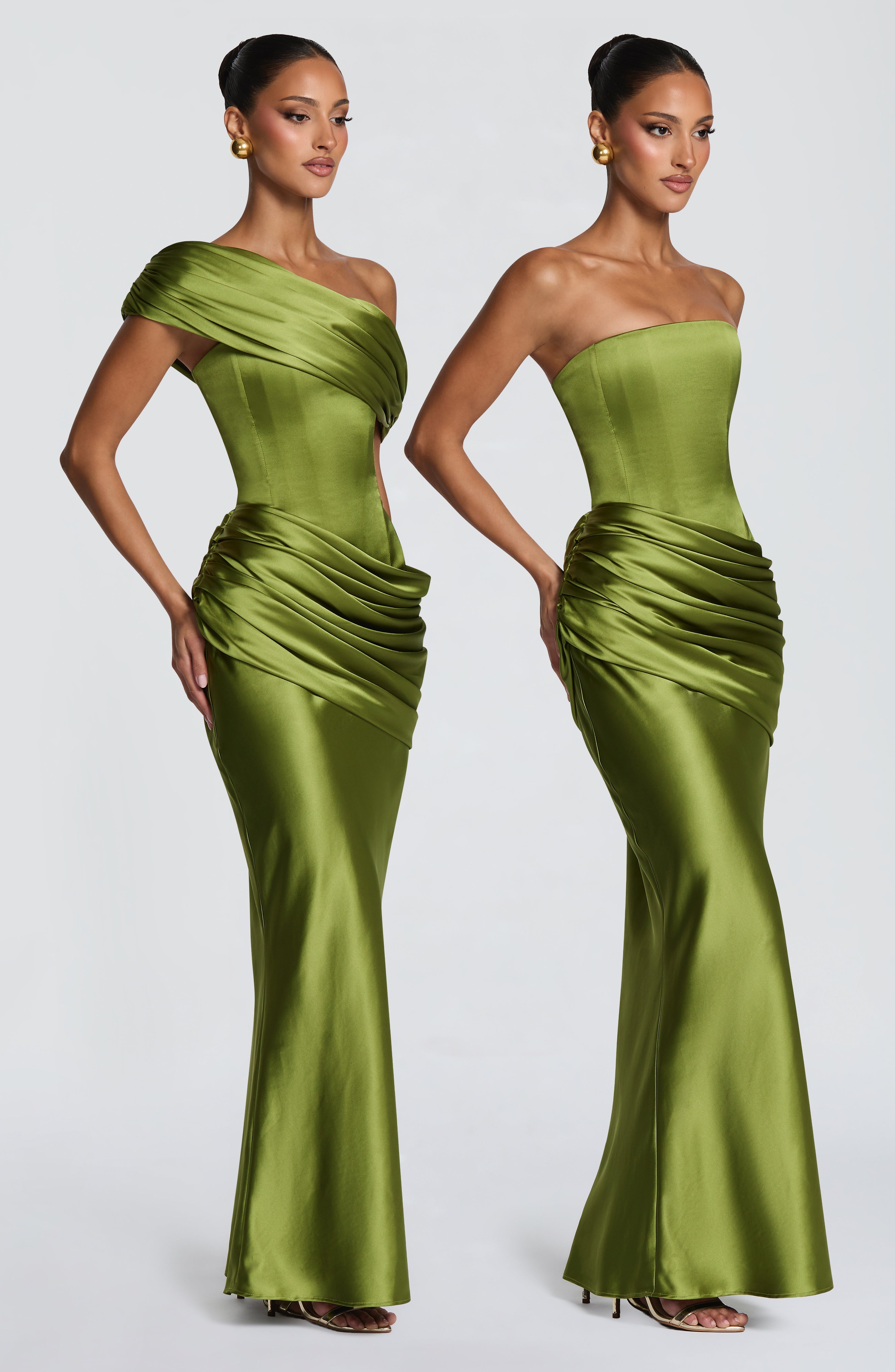 Lara - Abito Lungo Verde Oliva