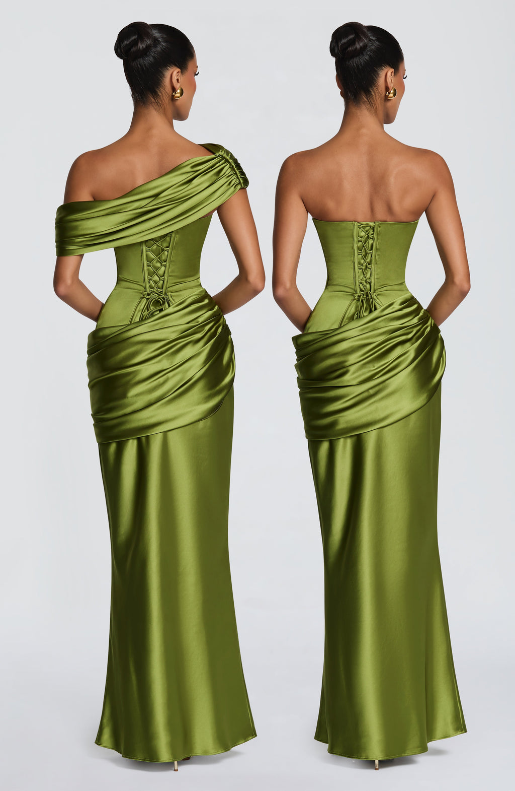 Lara - Abito Lungo Verde Oliva