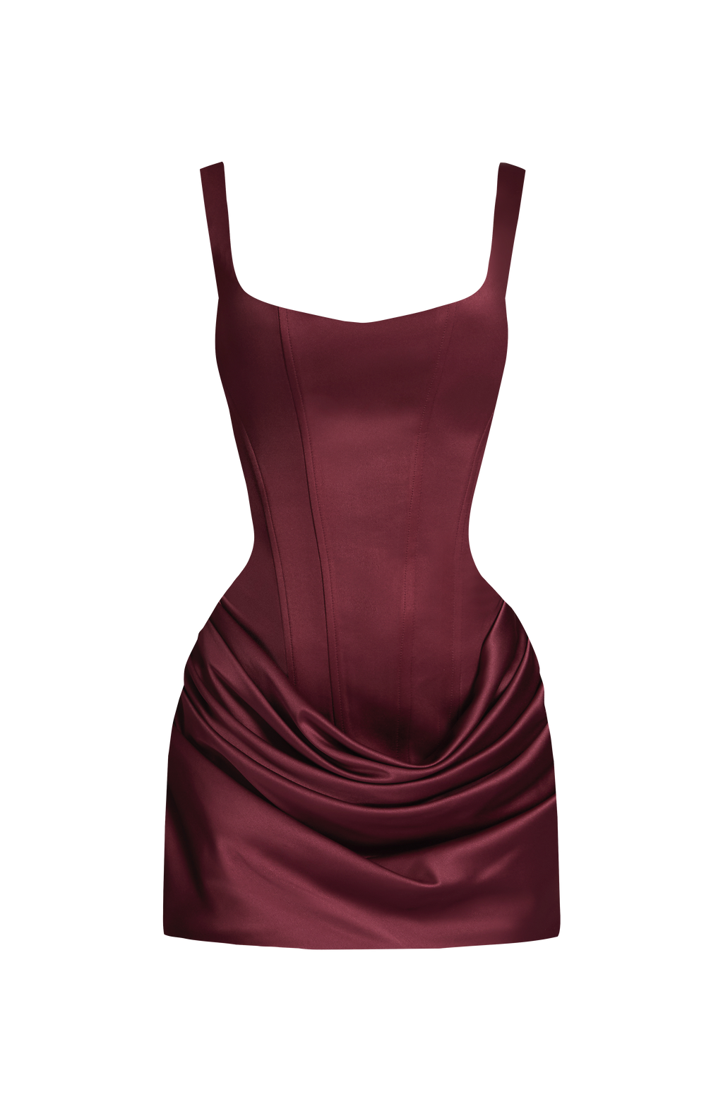 Imogen - Abito Mini in Raso Rosso Ciliegia