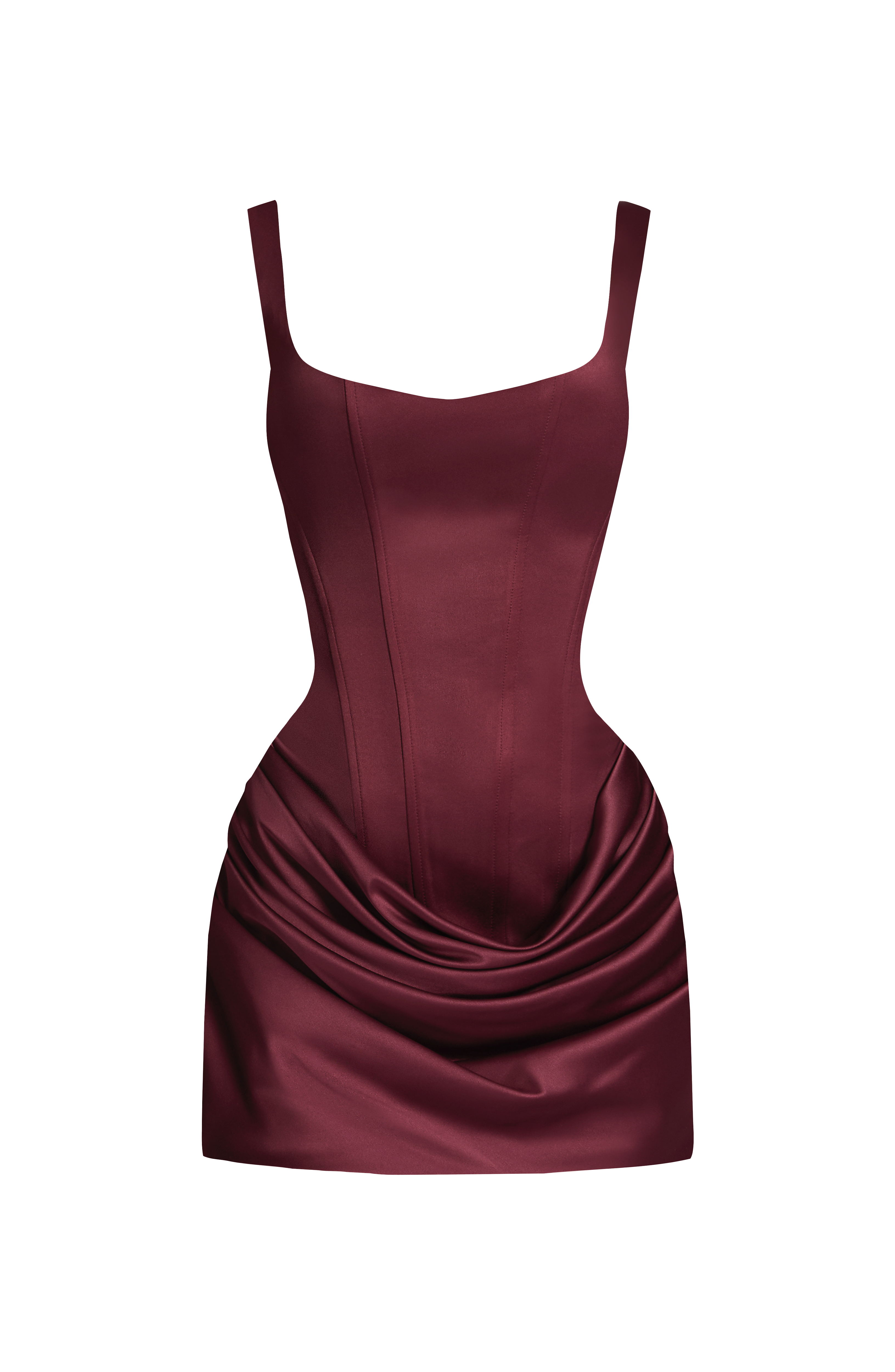 Imogen - Abito Mini in Raso Rosso Ciliegia