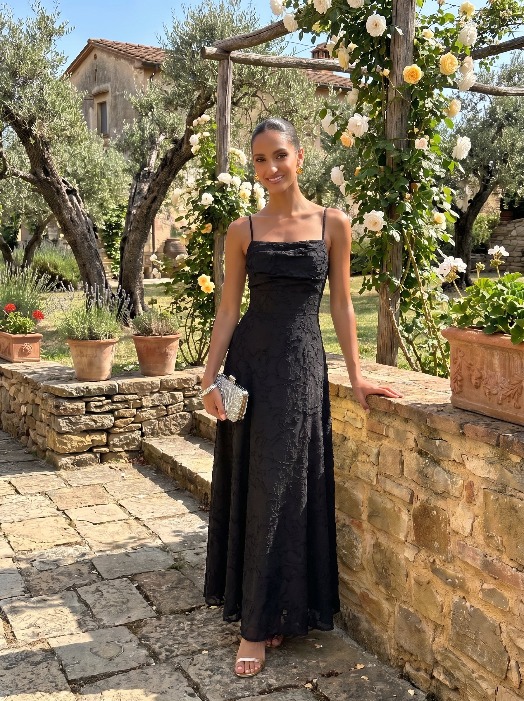 Amalia - Abito Lencero Lungo in Jacquard