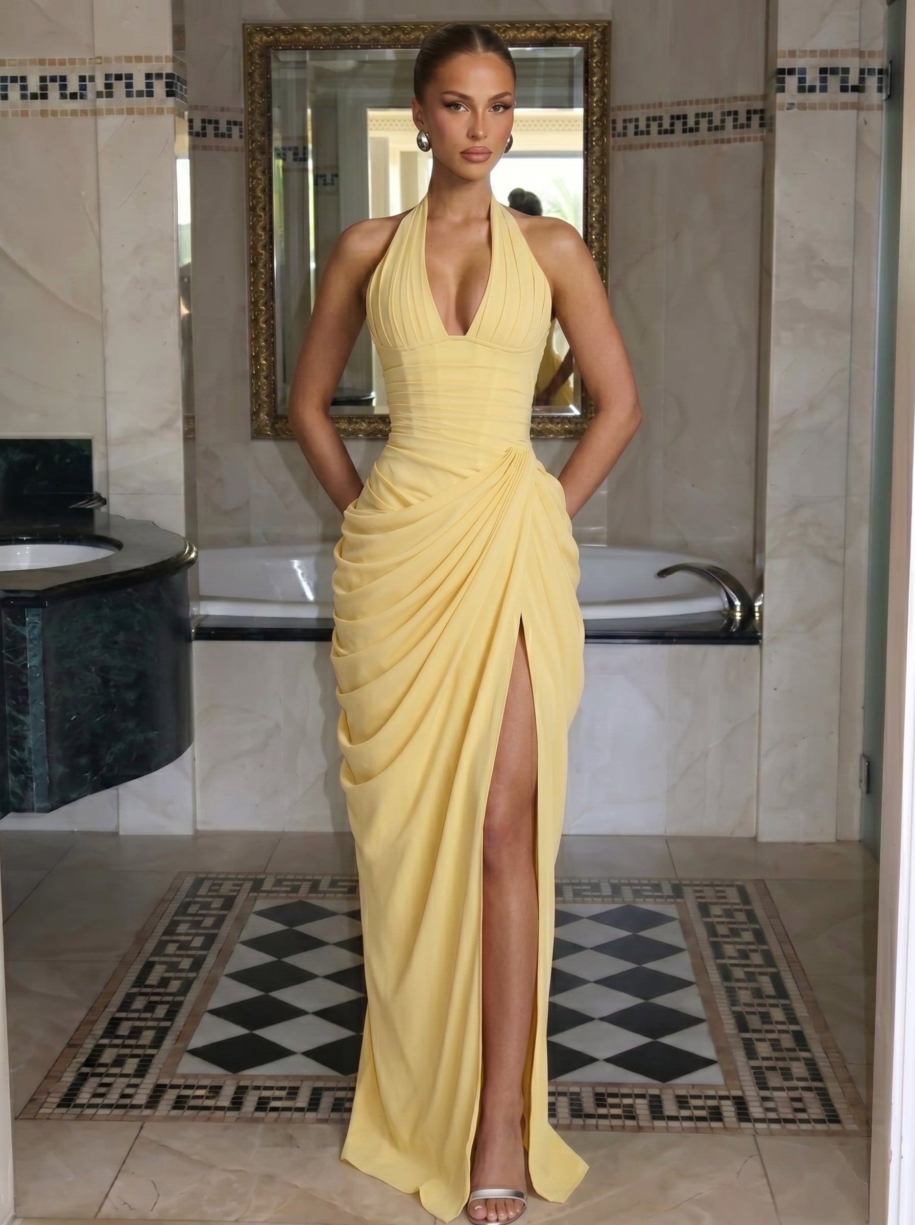 Anna - Abito Maxi in Chiffon con Scollo Halter