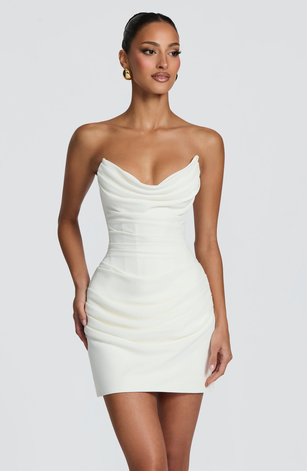 Mercedes - Abito Mini Corsetto Bodycon Avorio