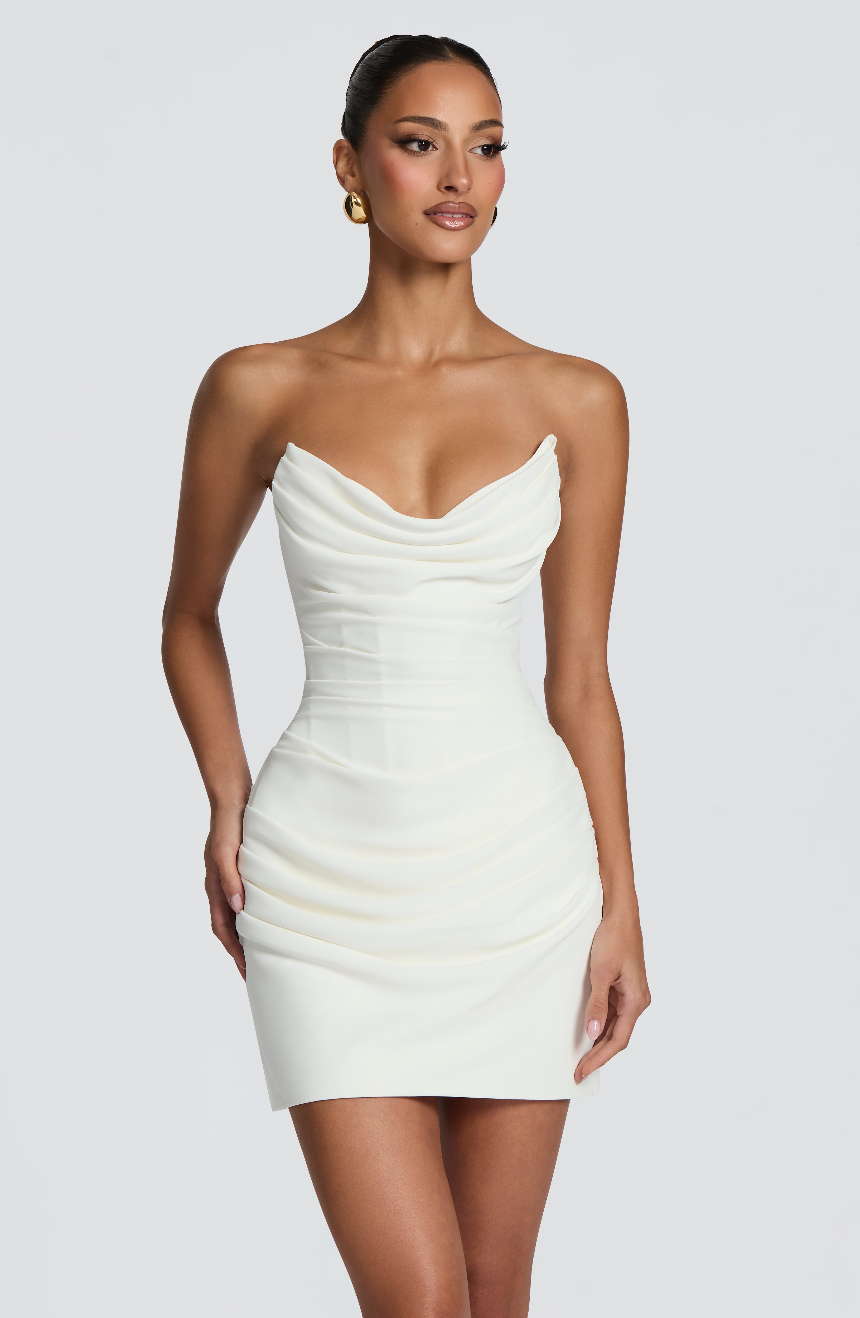 Mercedes - Abito Mini Corsetto Bodycon Avorio