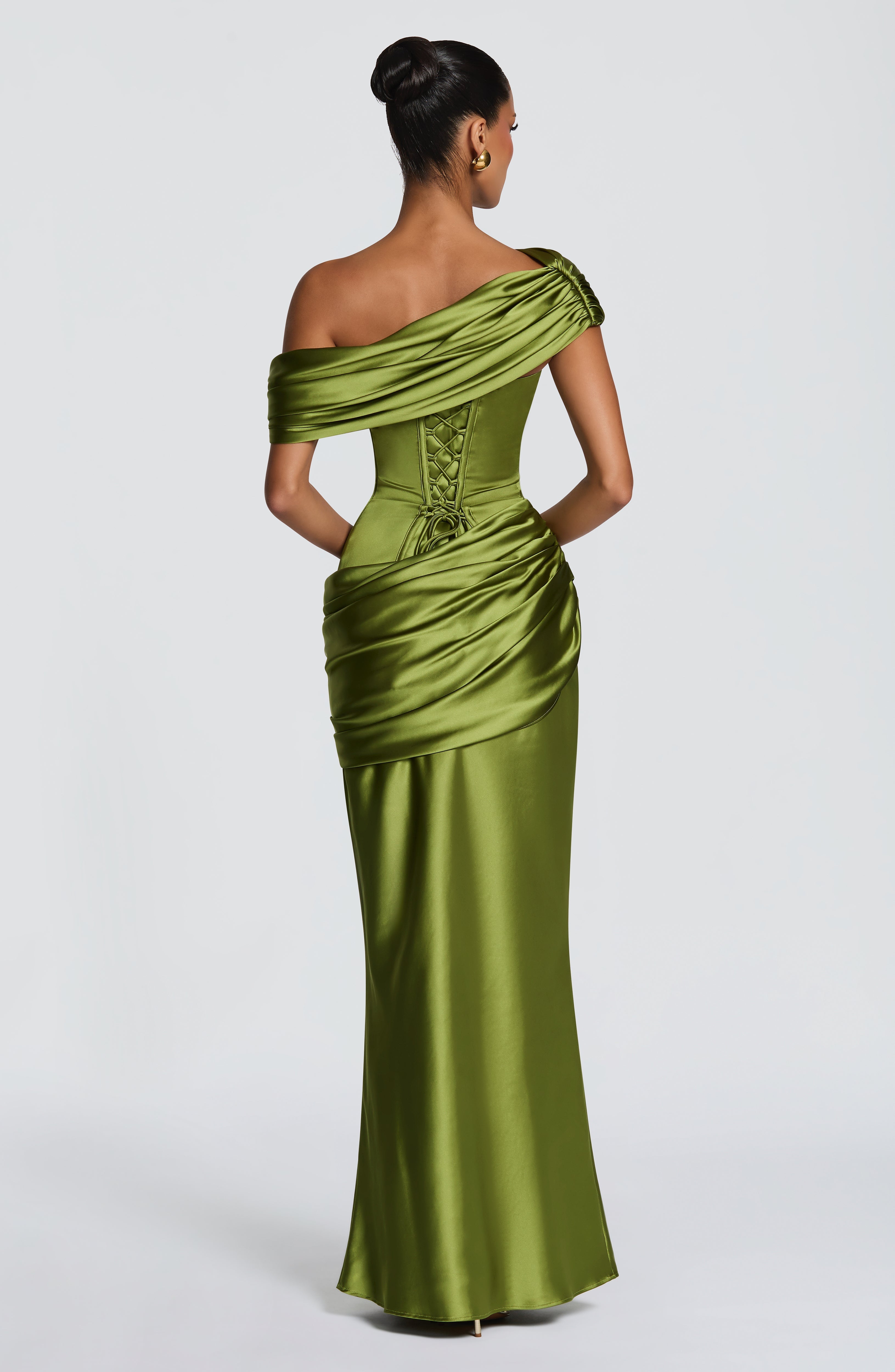 Lara - Abito Lungo Verde Oliva