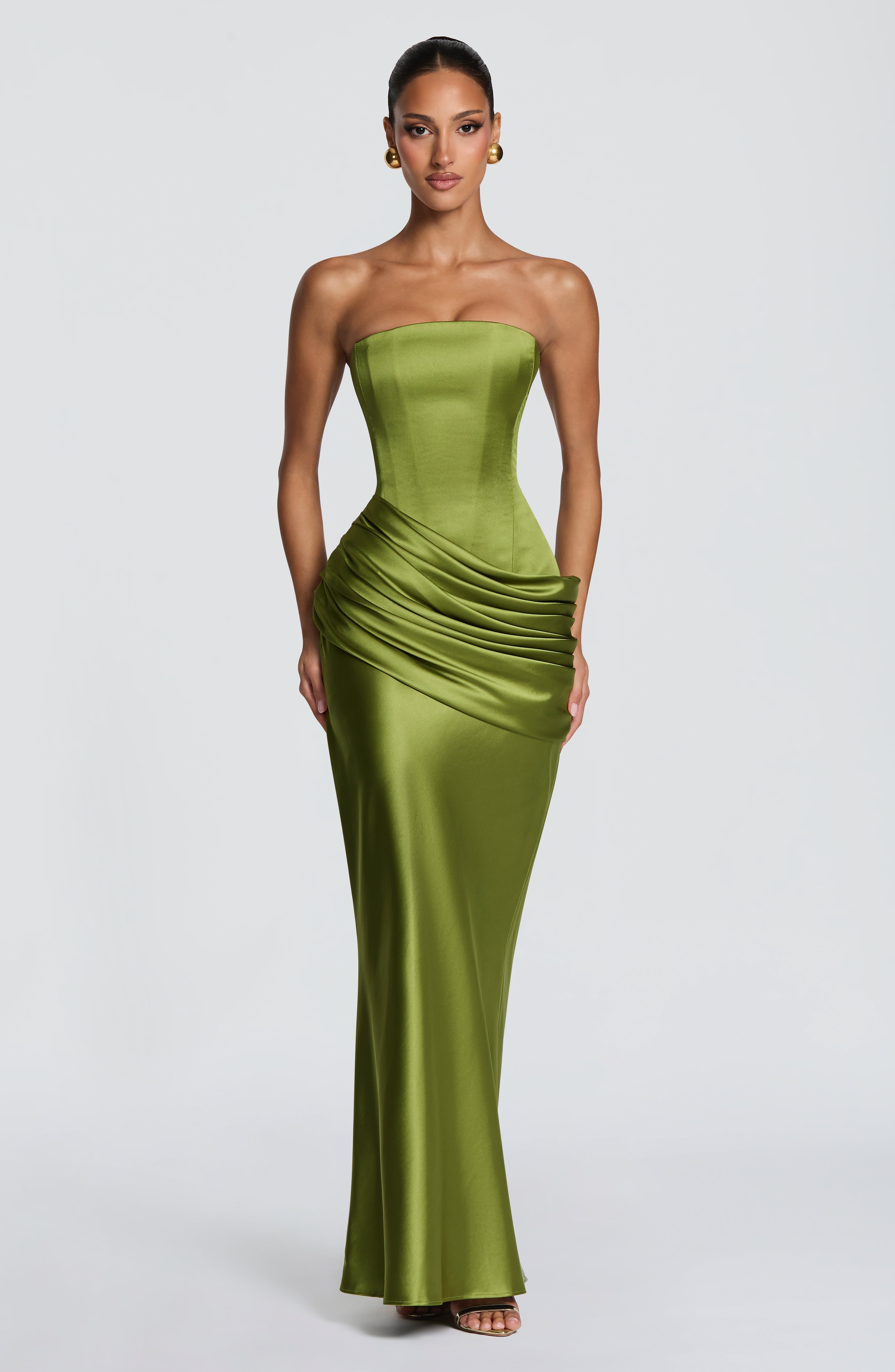 Lara - Abito Lungo Verde Oliva