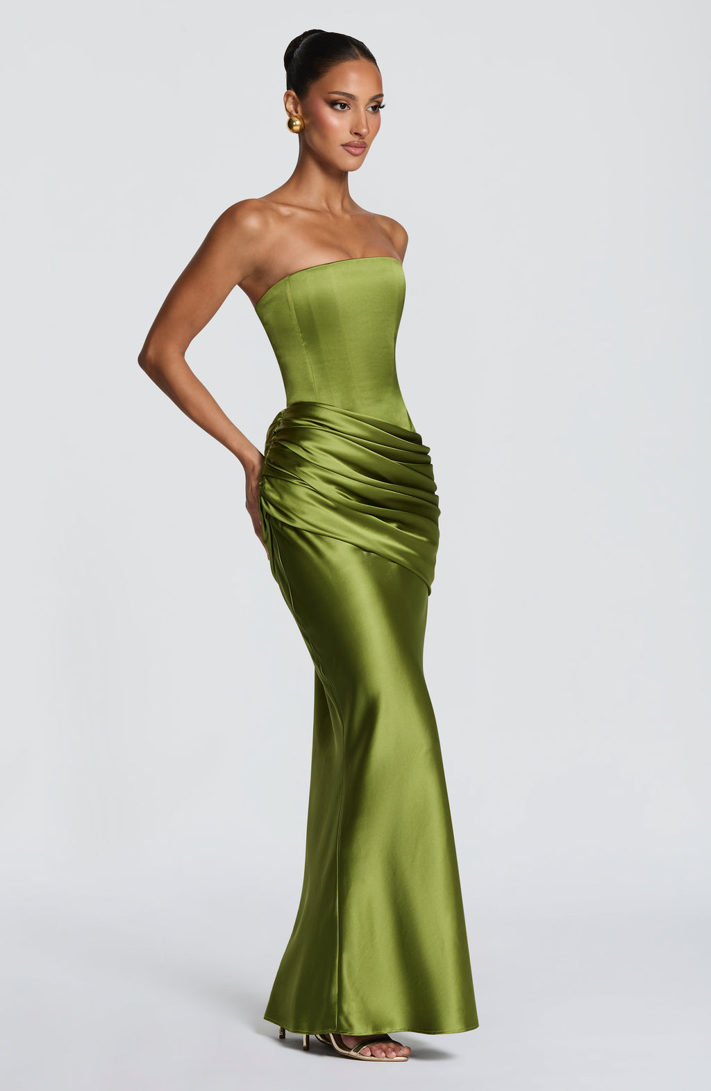 Lara - Abito Lungo Verde Oliva
