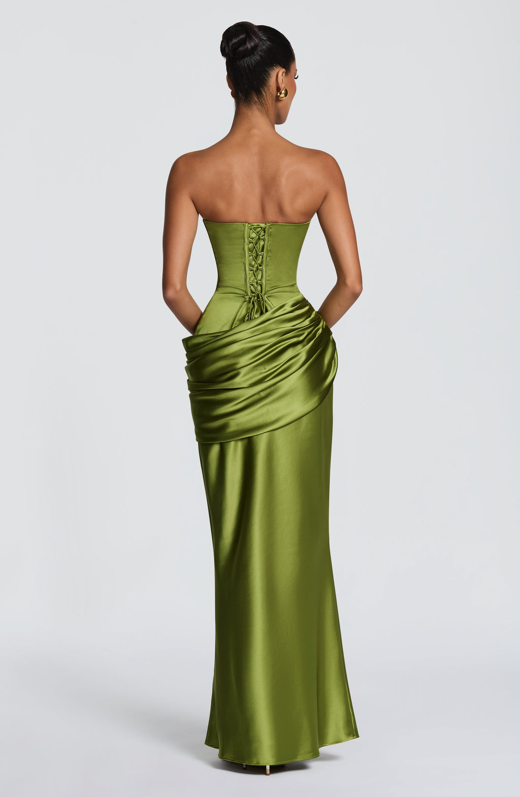 Lara - Abito Lungo Verde Oliva