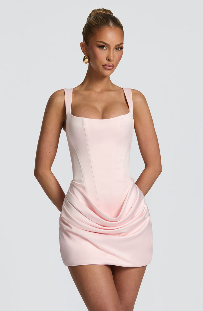 Imogen - Abito Mini in Raso Rosa Cipria