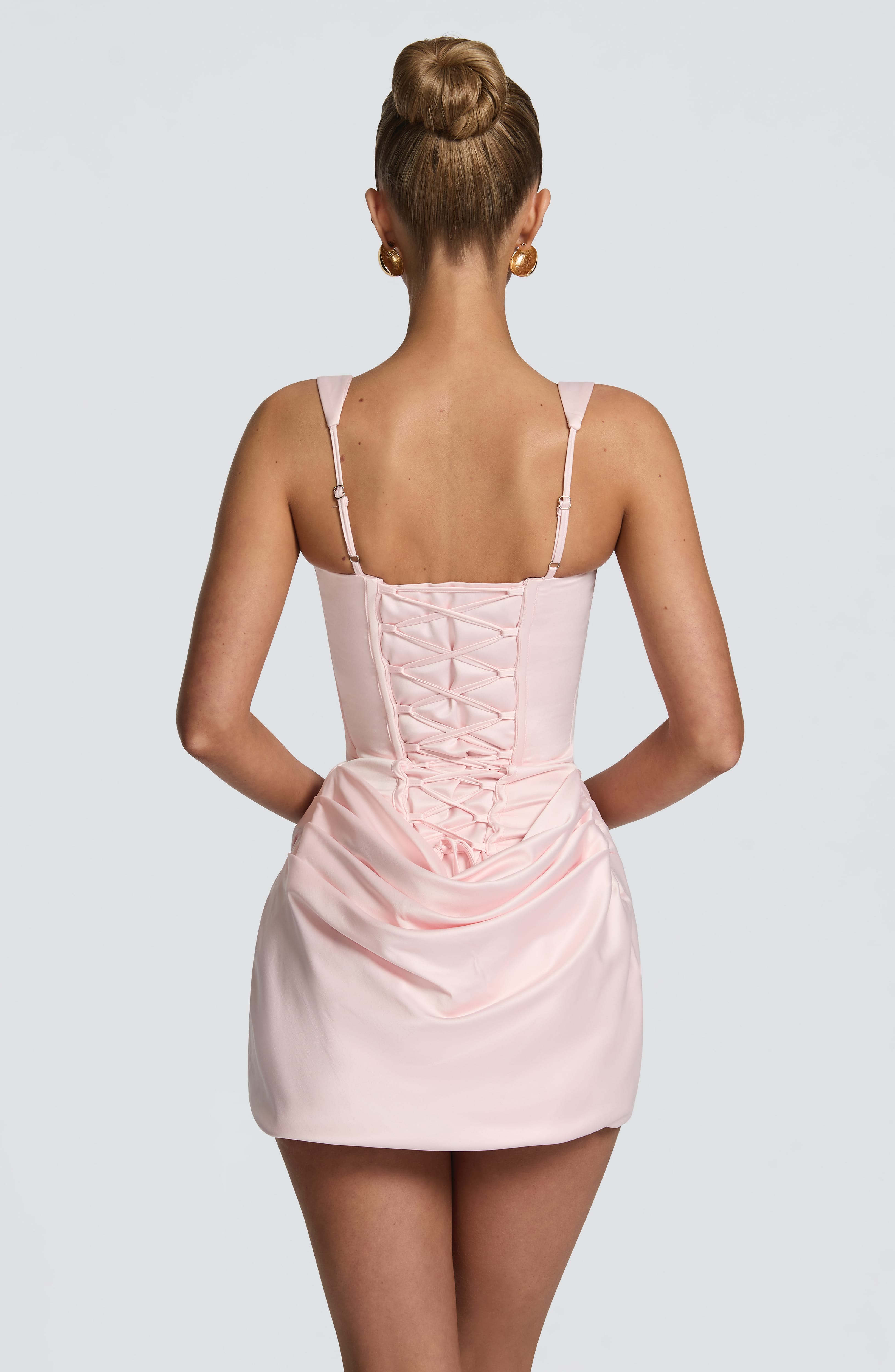 Imogen - Abito Mini in Raso Rosa Cipria