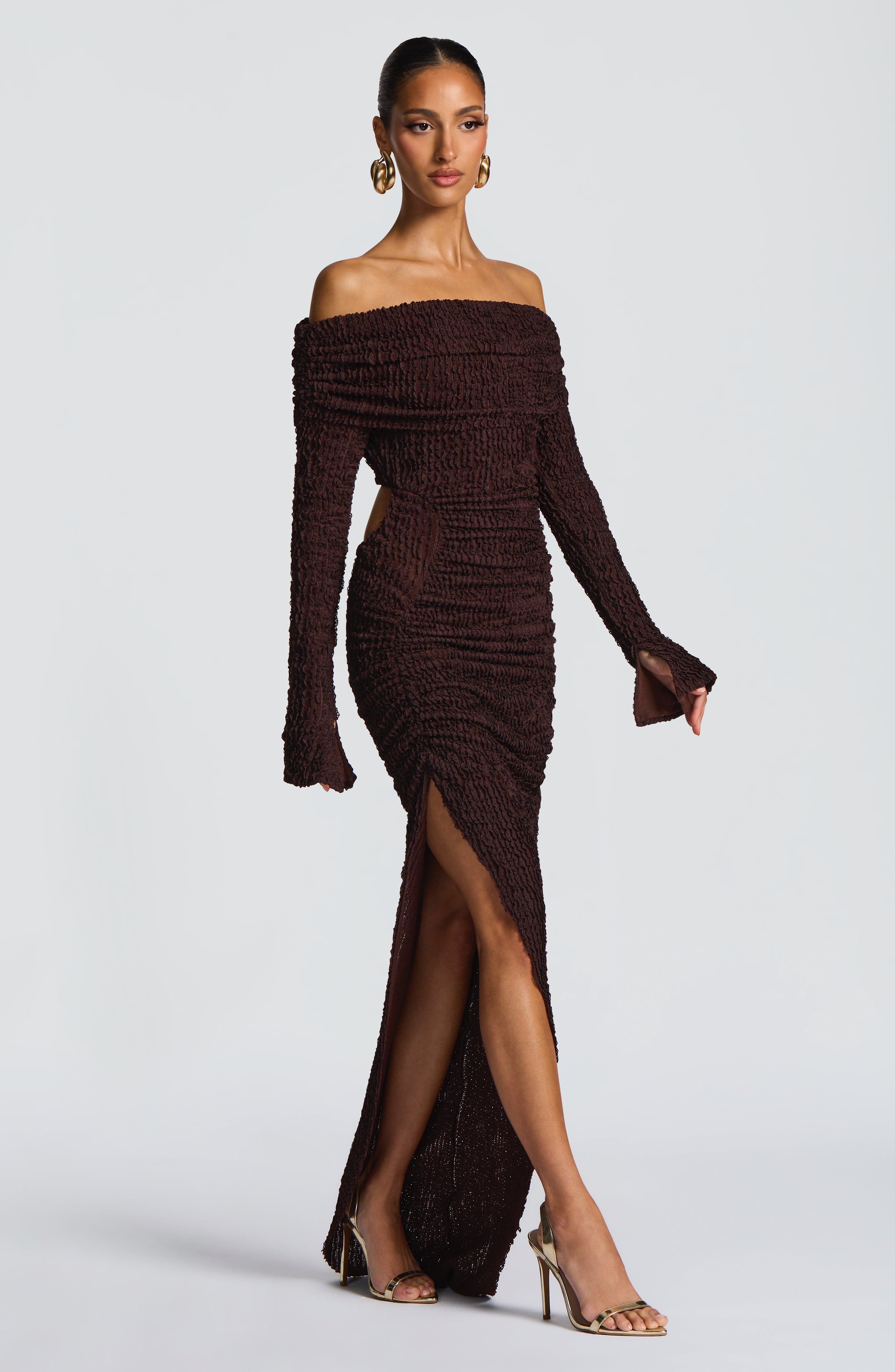 Adelphia - Abito Midi Elegante Marrone