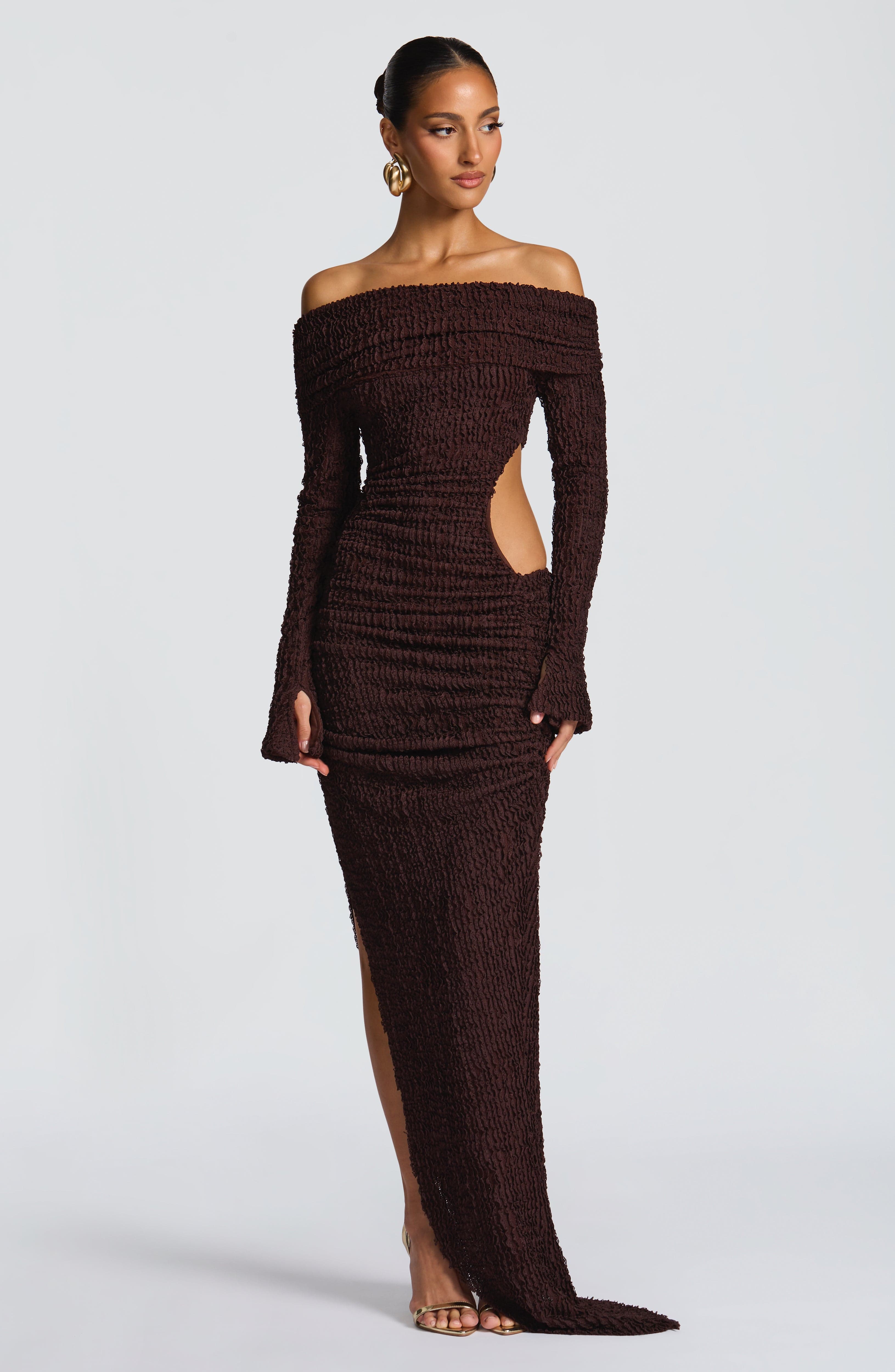 Adelphia - Abito Midi Elegante Marrone