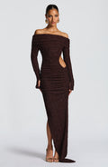 Adelphia - Abito Midi Elegante Marrone