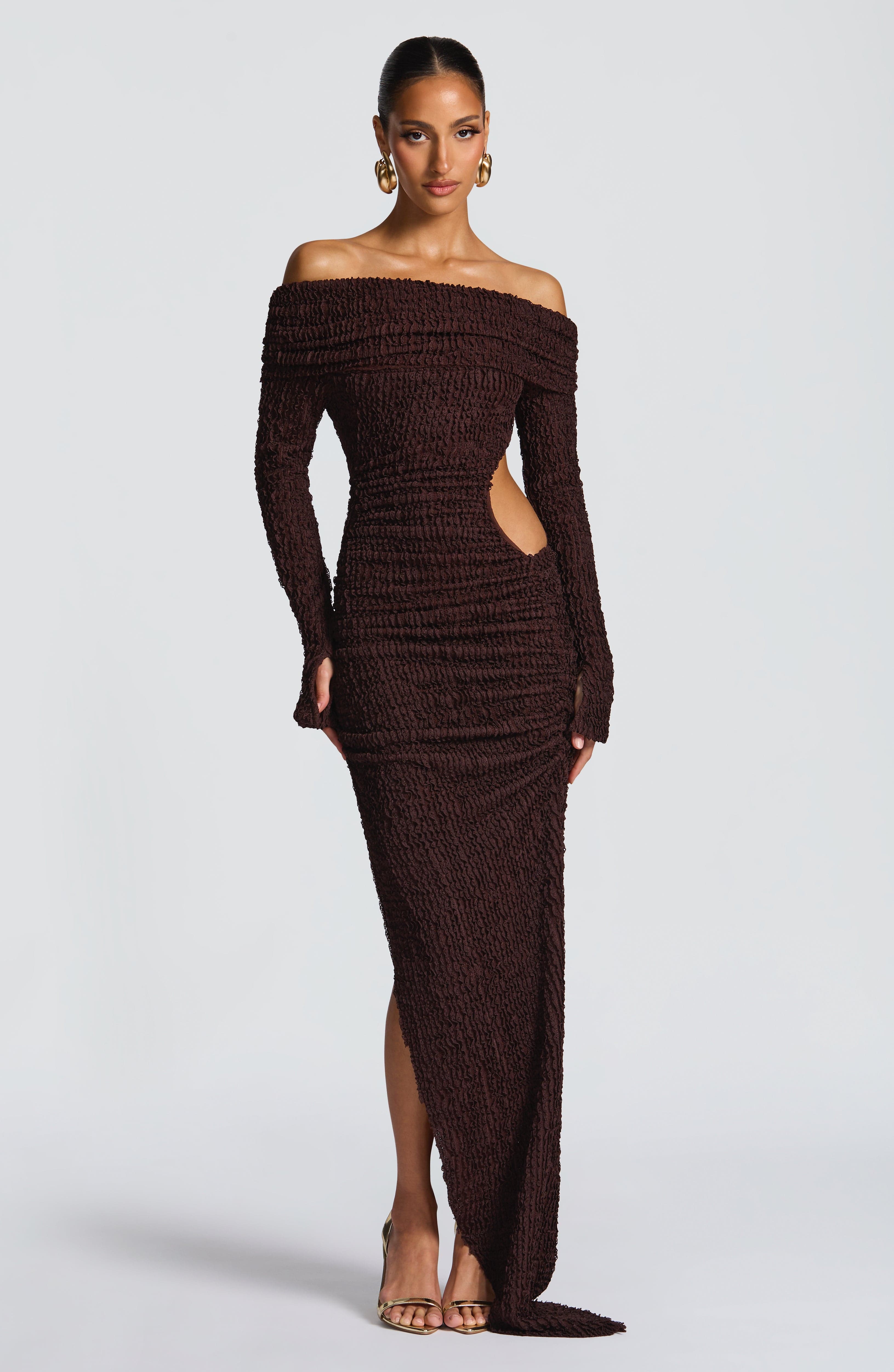 Adelphia - Abito Midi Elegante Marrone