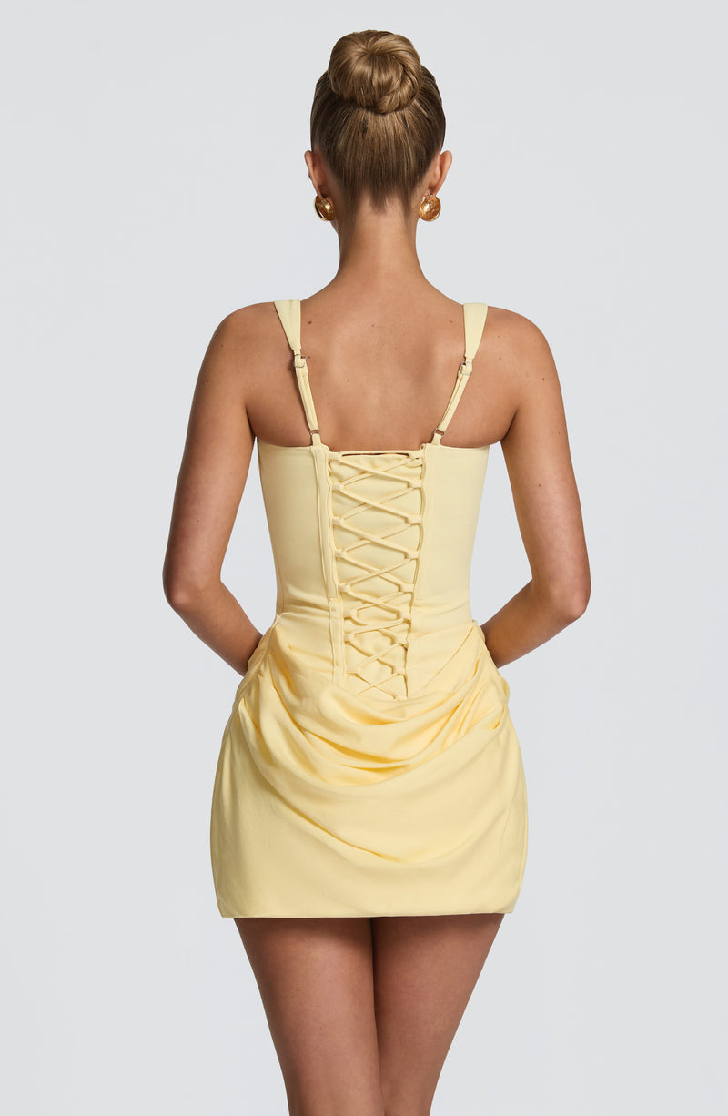 Regina - Abito Mini in Crêpe Giallo