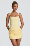 Regina - Abito Mini in Crêpe Giallo