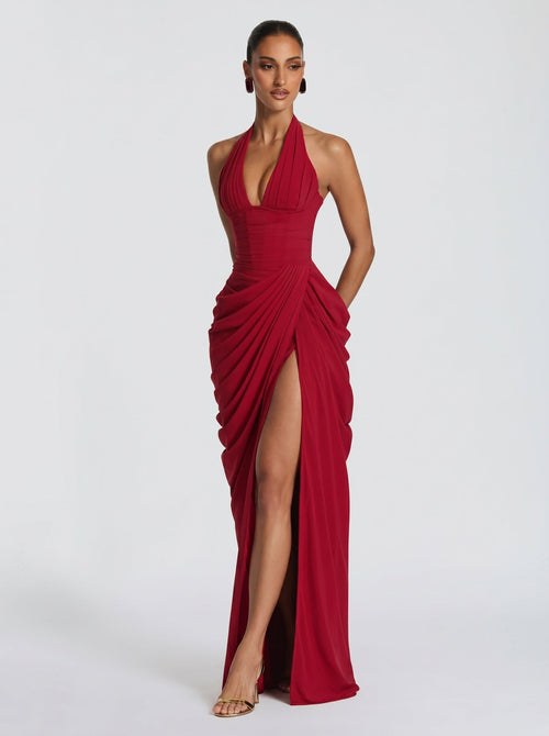 Anna - Abito Maxi in Chiffon con Scollo Halter