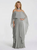 Isabela - Completo da Gala in Chiffon con Scollo Bardot