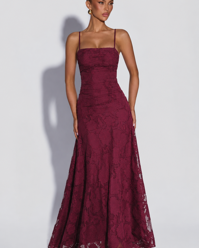 Amalia - Abito Lencero Lungo in Jacquard