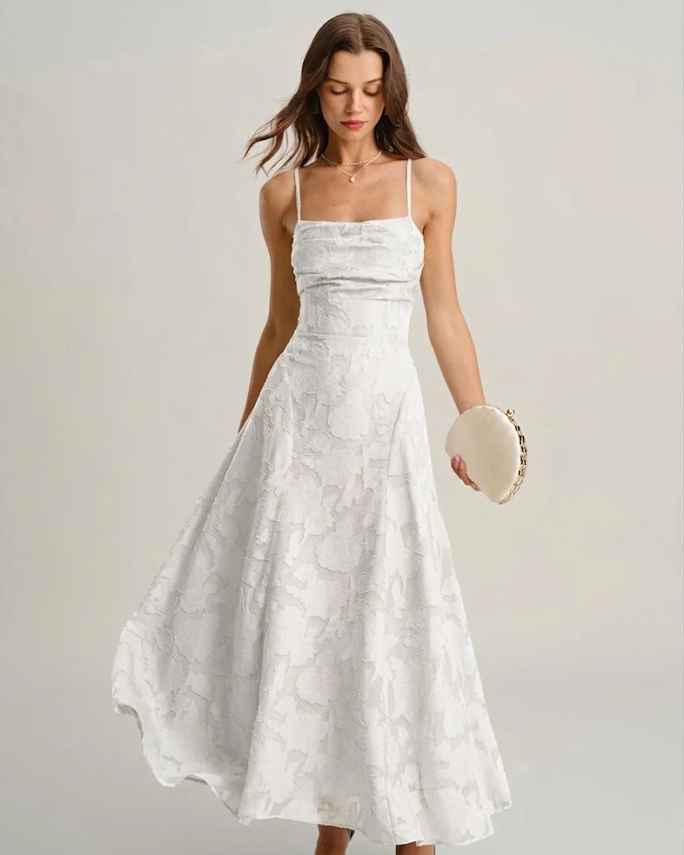 Amalia - Abito Lencero Lungo in Jacquard