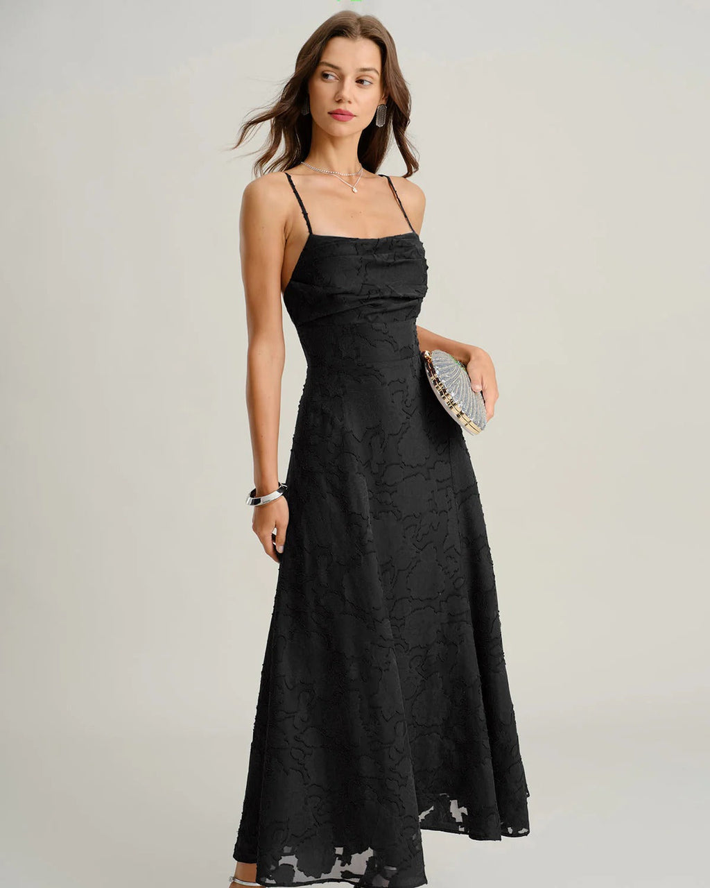 Amalia - Abito Lencero Lungo in Jacquard