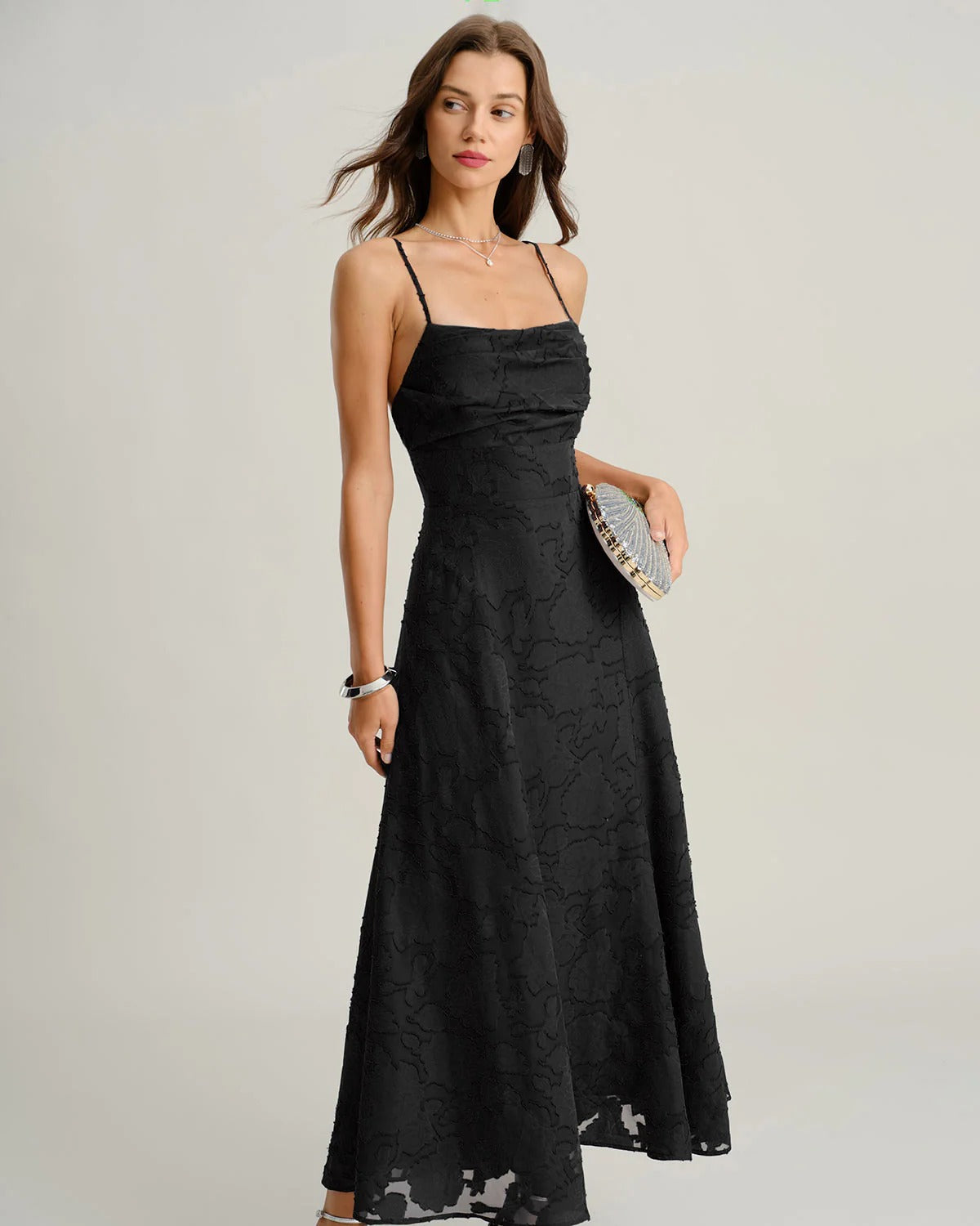 Amalia - Abito Lencero Lungo in Jacquard