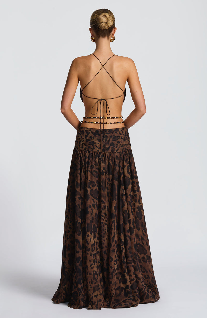 Indianna - Abito Maxi Plissettato con Schiena Scoperta