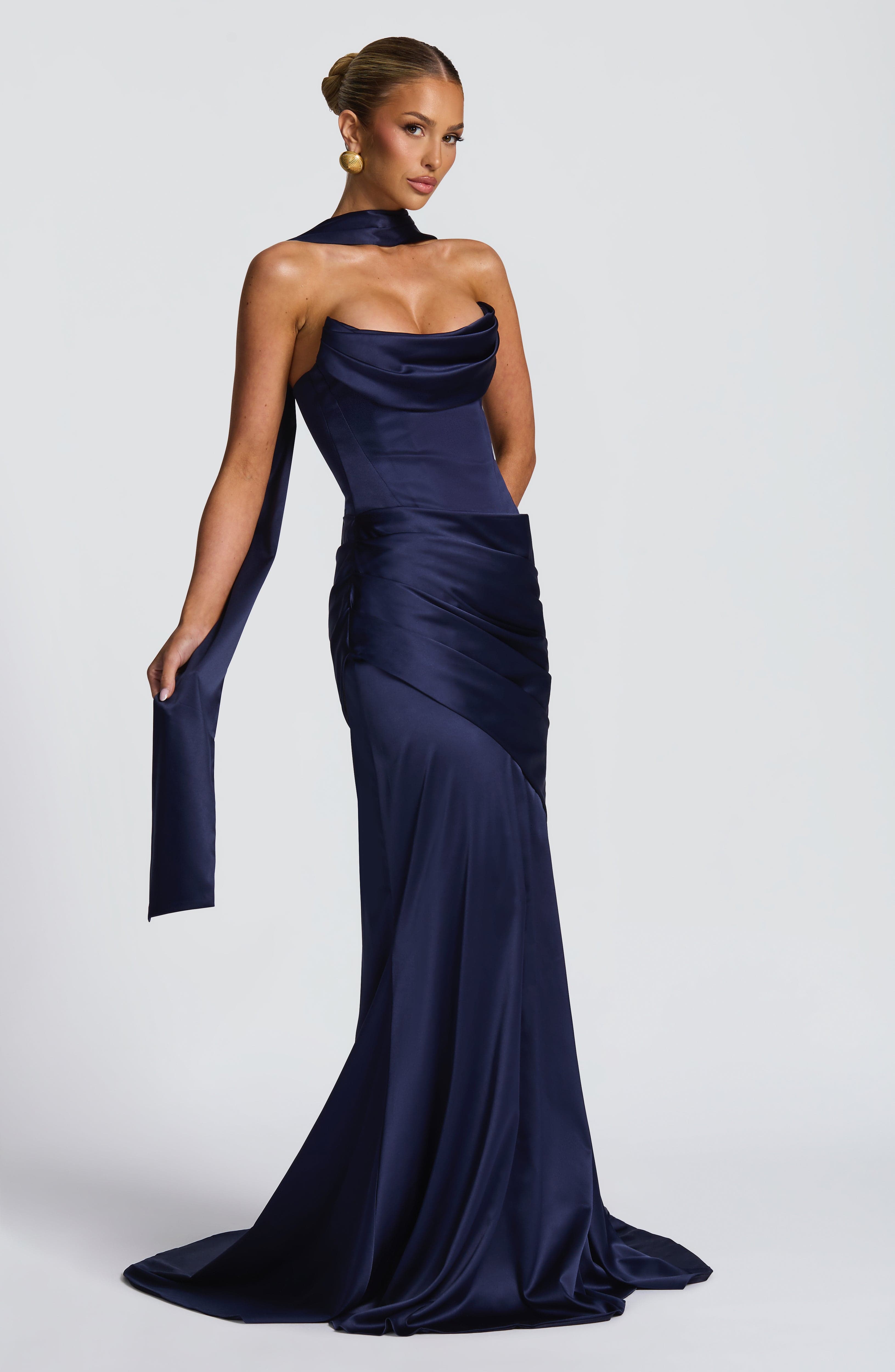 Aria - Abito Lungo Blu Navy