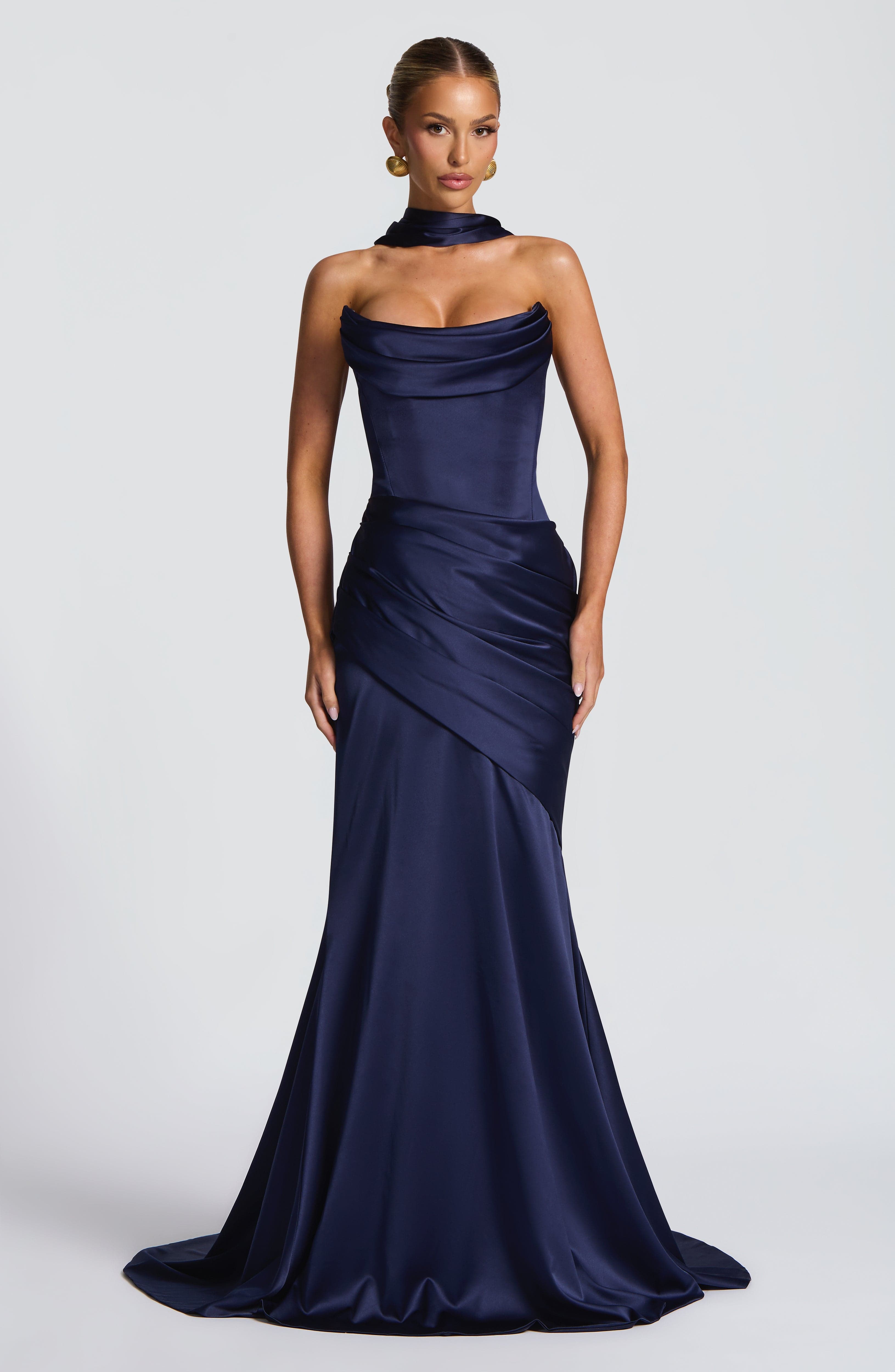 Aria - Abito Lungo Blu Navy