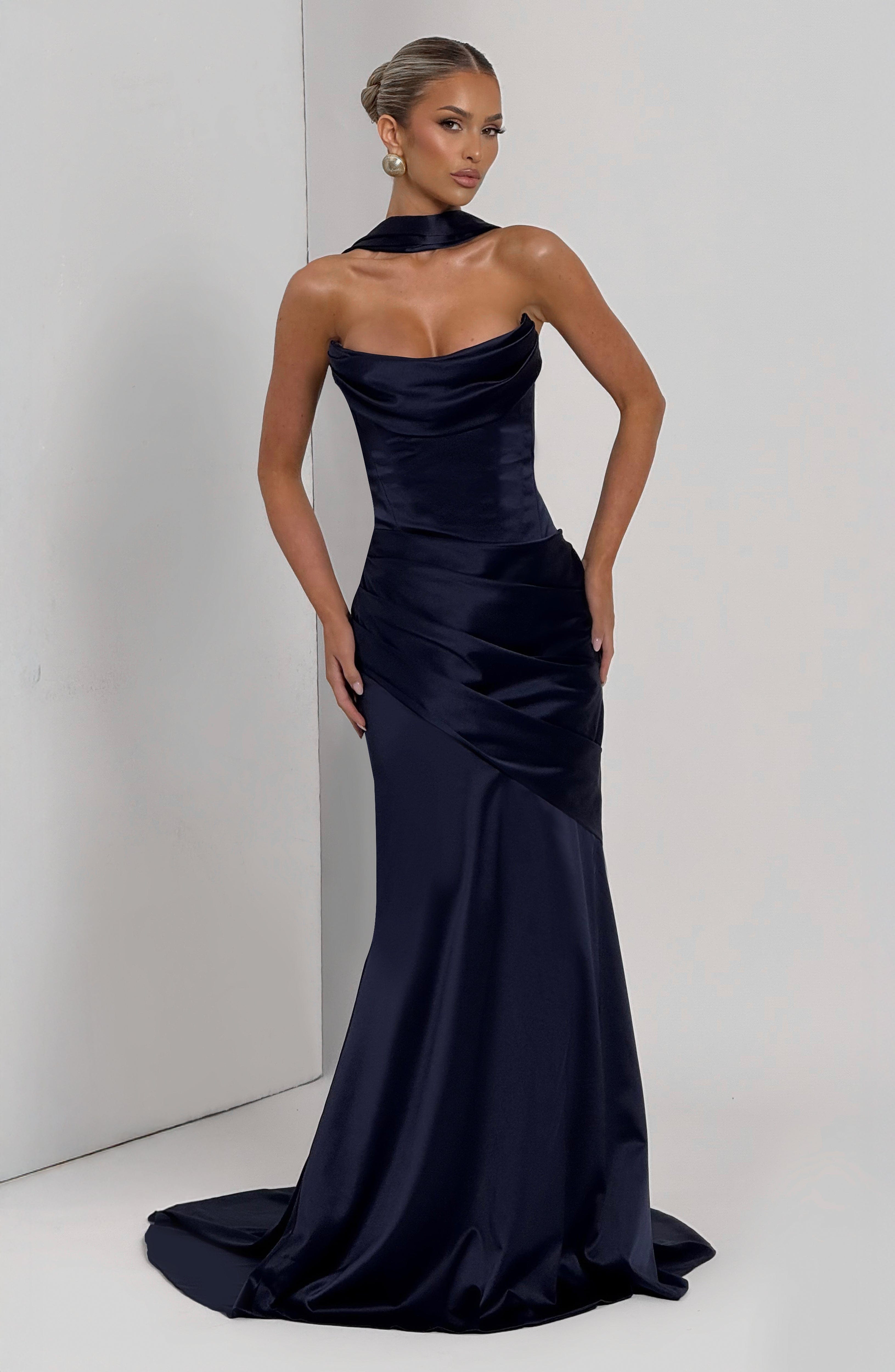 Aria - Abito Lungo Blu Navy