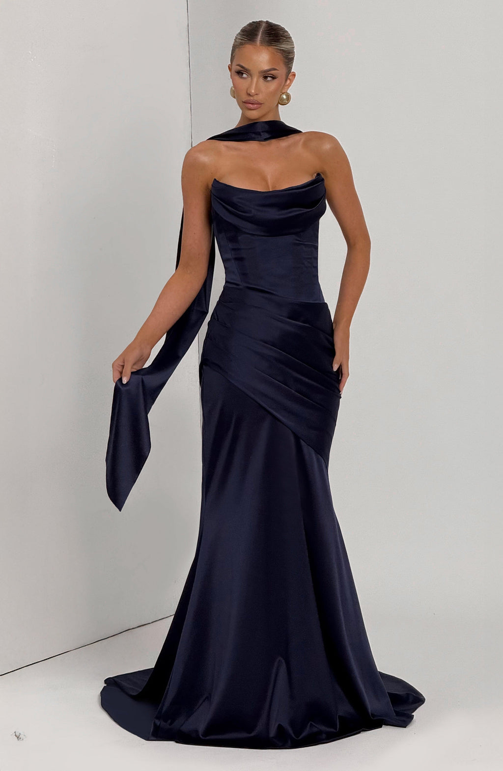 Aria - Abito Lungo Blu Navy