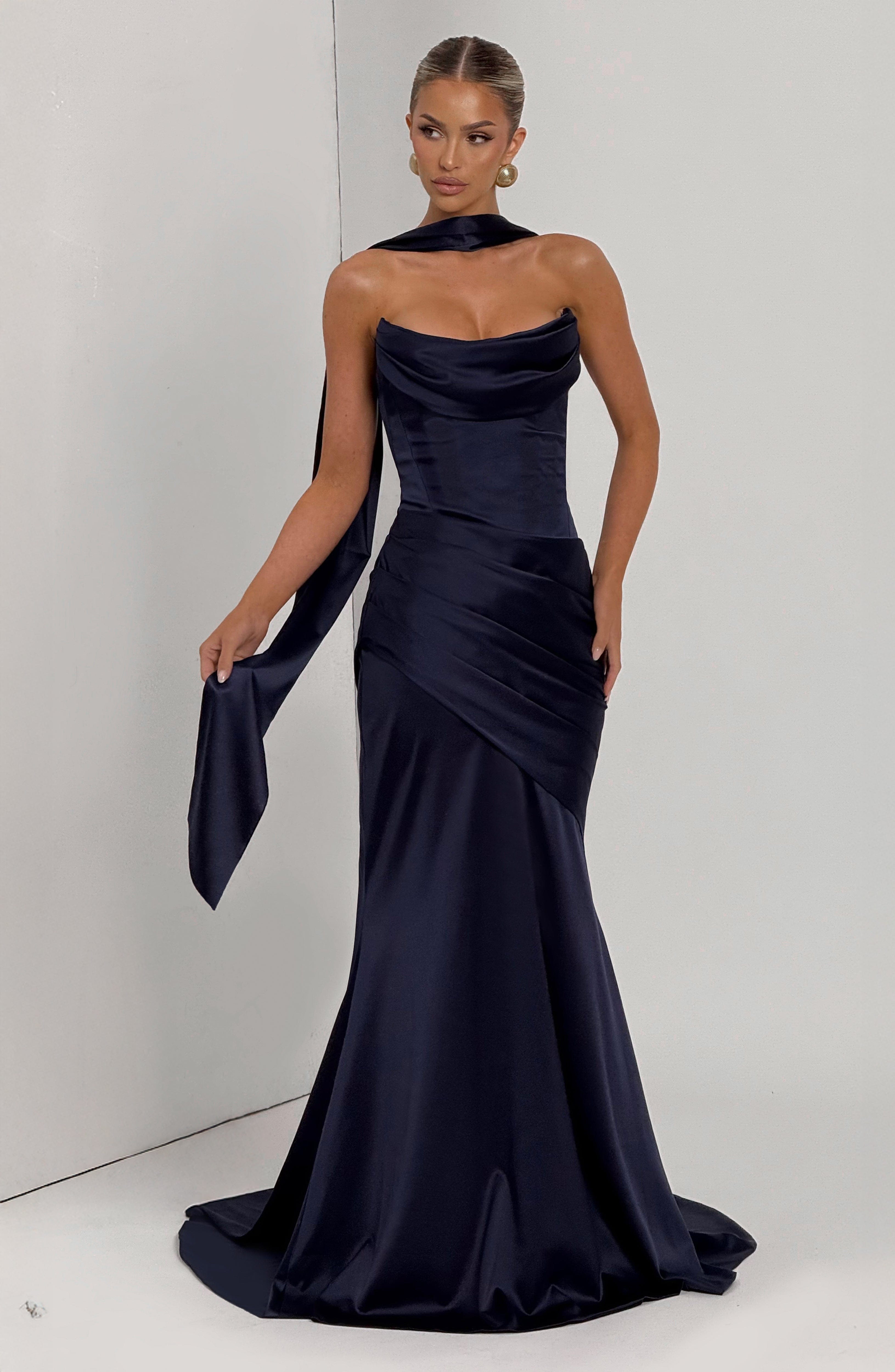 Aria - Abito Lungo Blu Navy