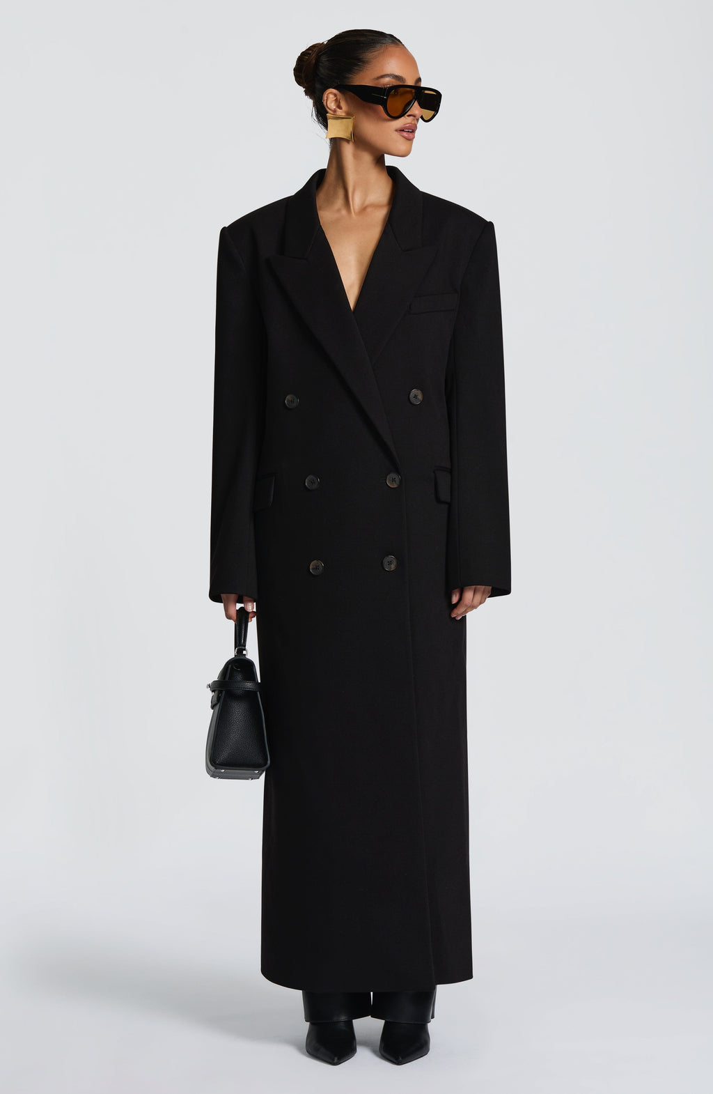 Daniela - Cappotto Lungo Strutturato Nero