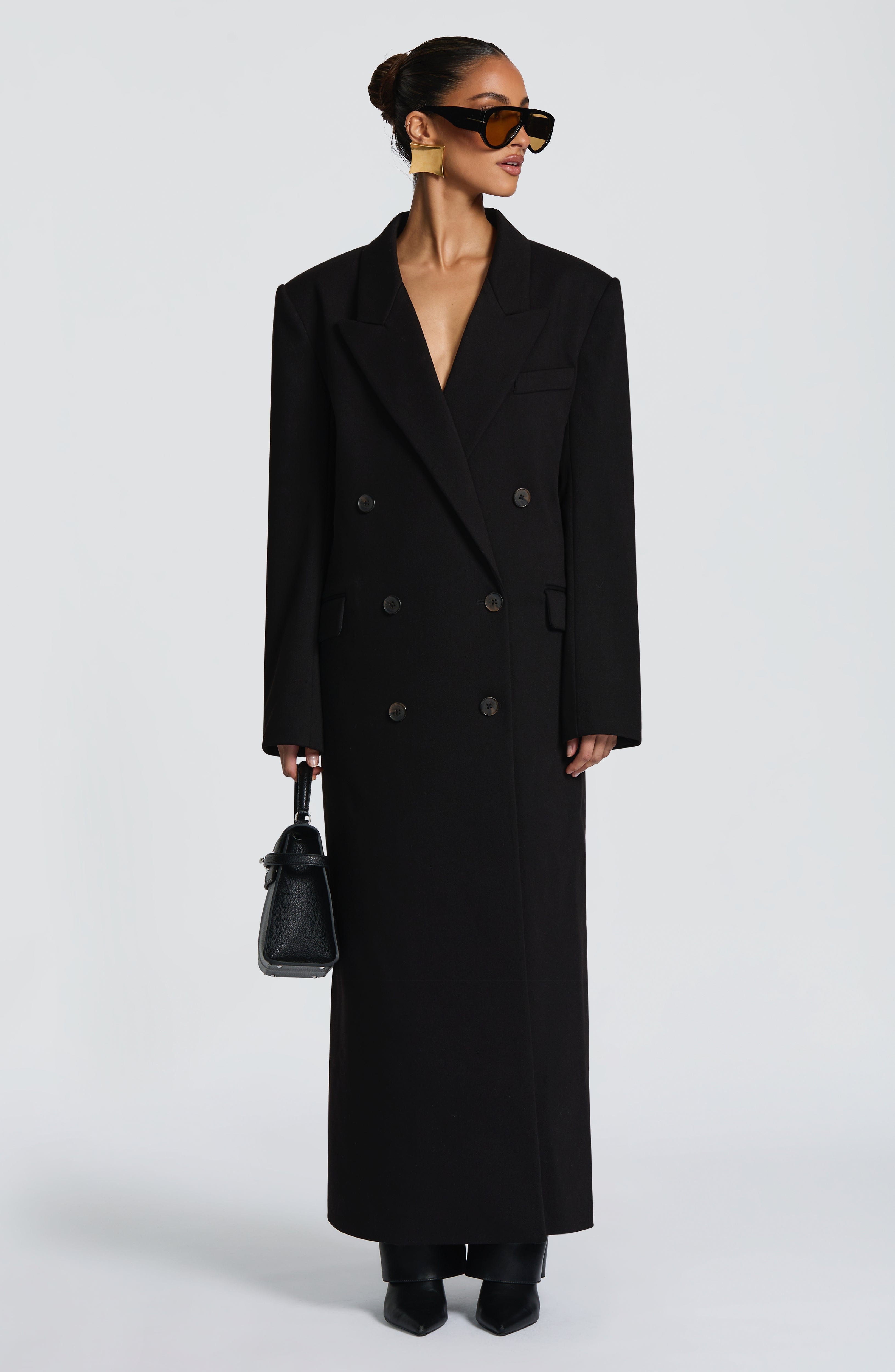 Daniela - Cappotto Lungo Strutturato Nero