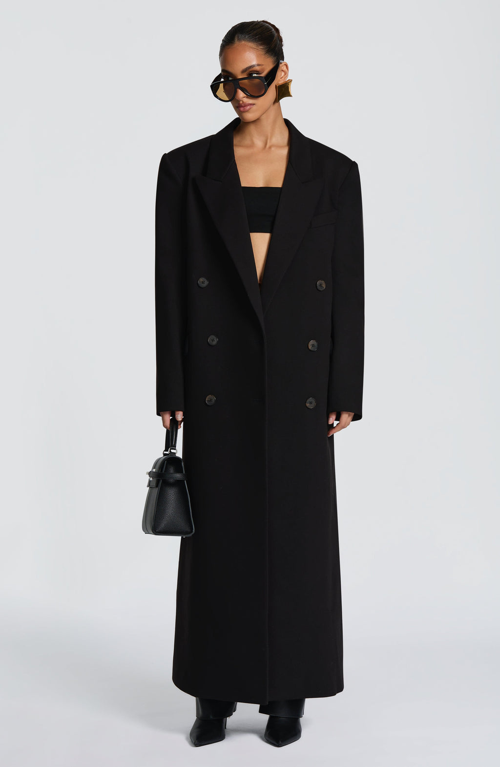 Daniela - Cappotto Lungo Strutturato Nero