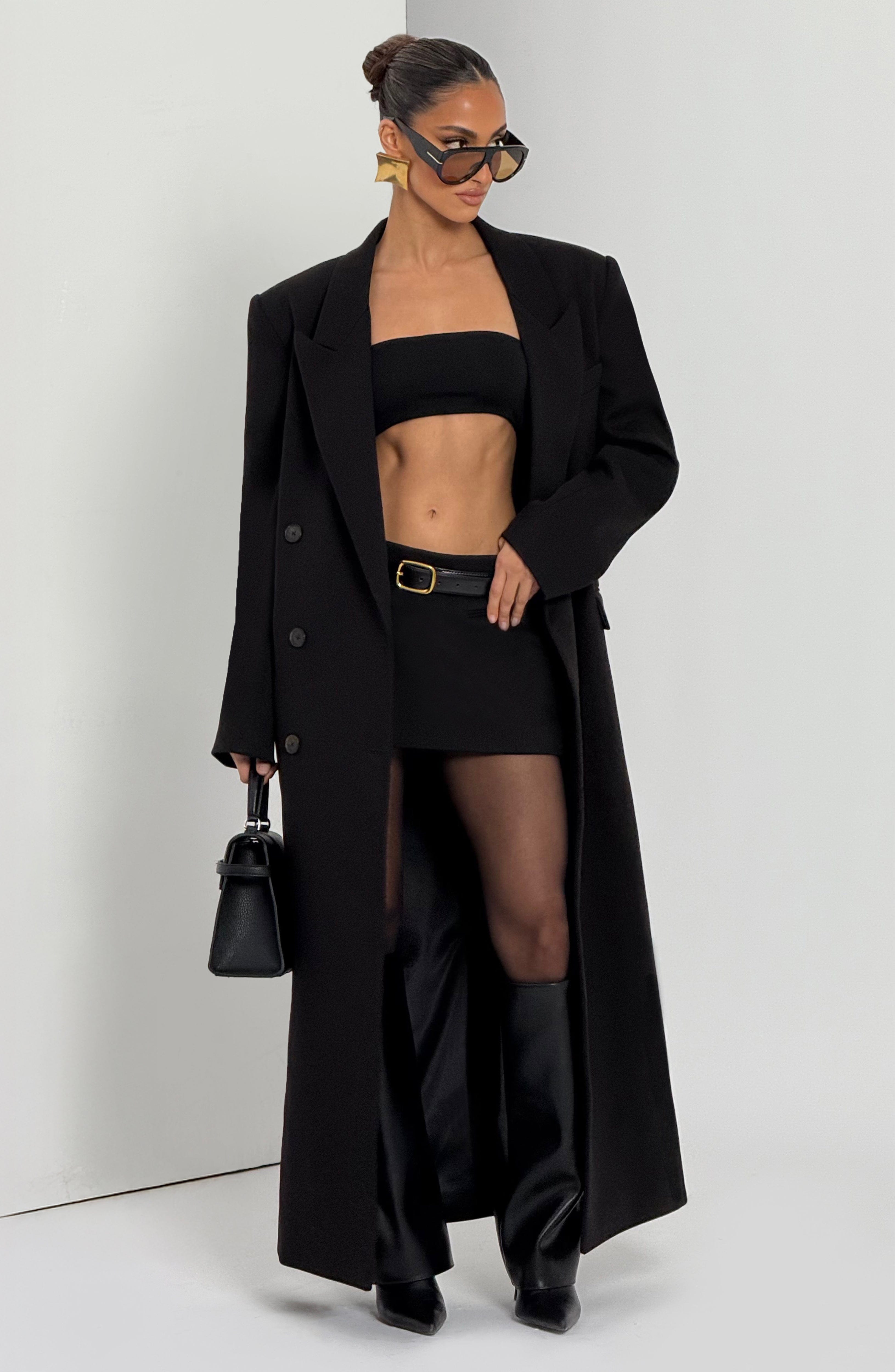 Daniela - Cappotto Lungo Strutturato Nero