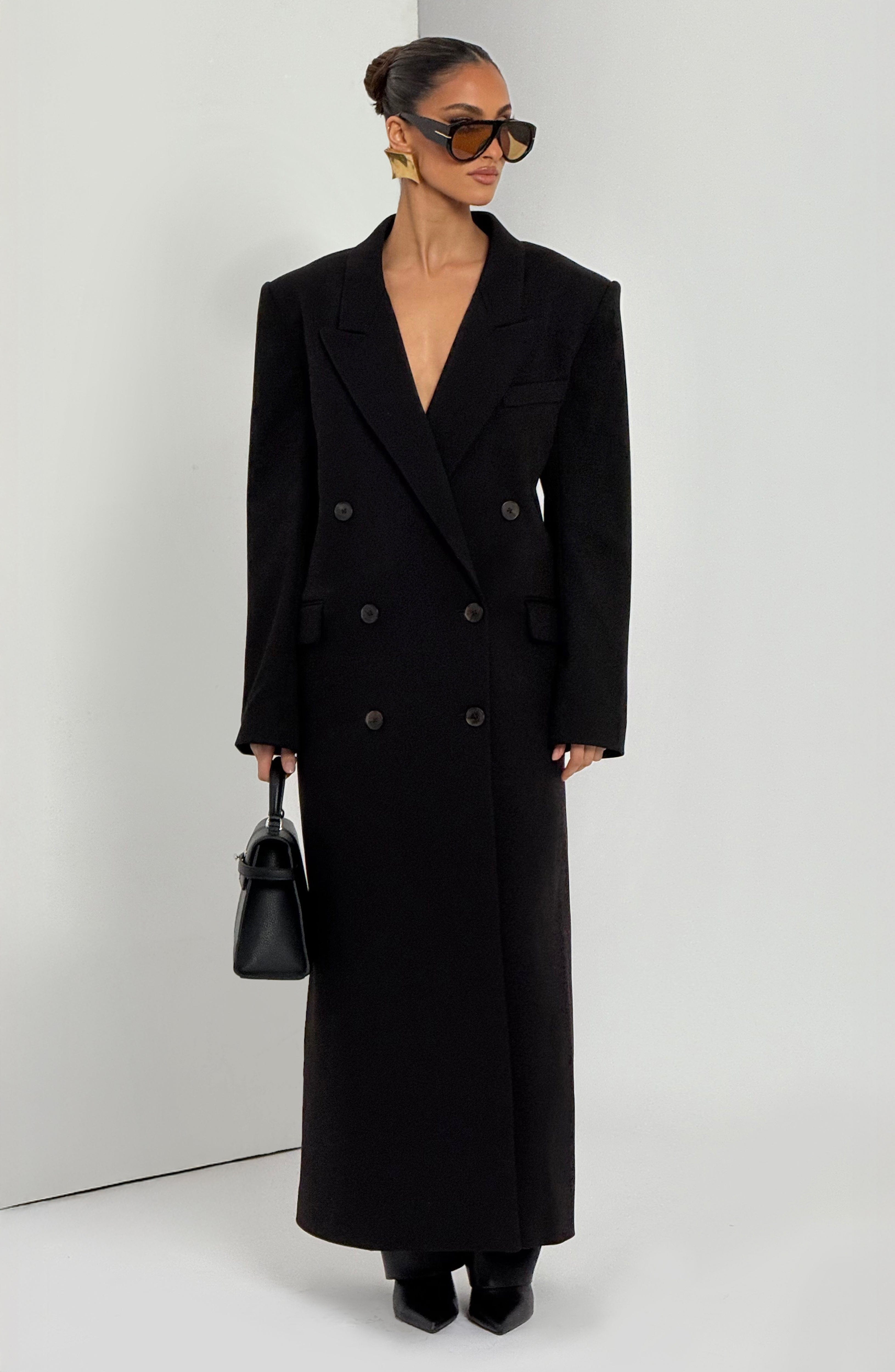 Daniela - Cappotto Lungo Strutturato Nero