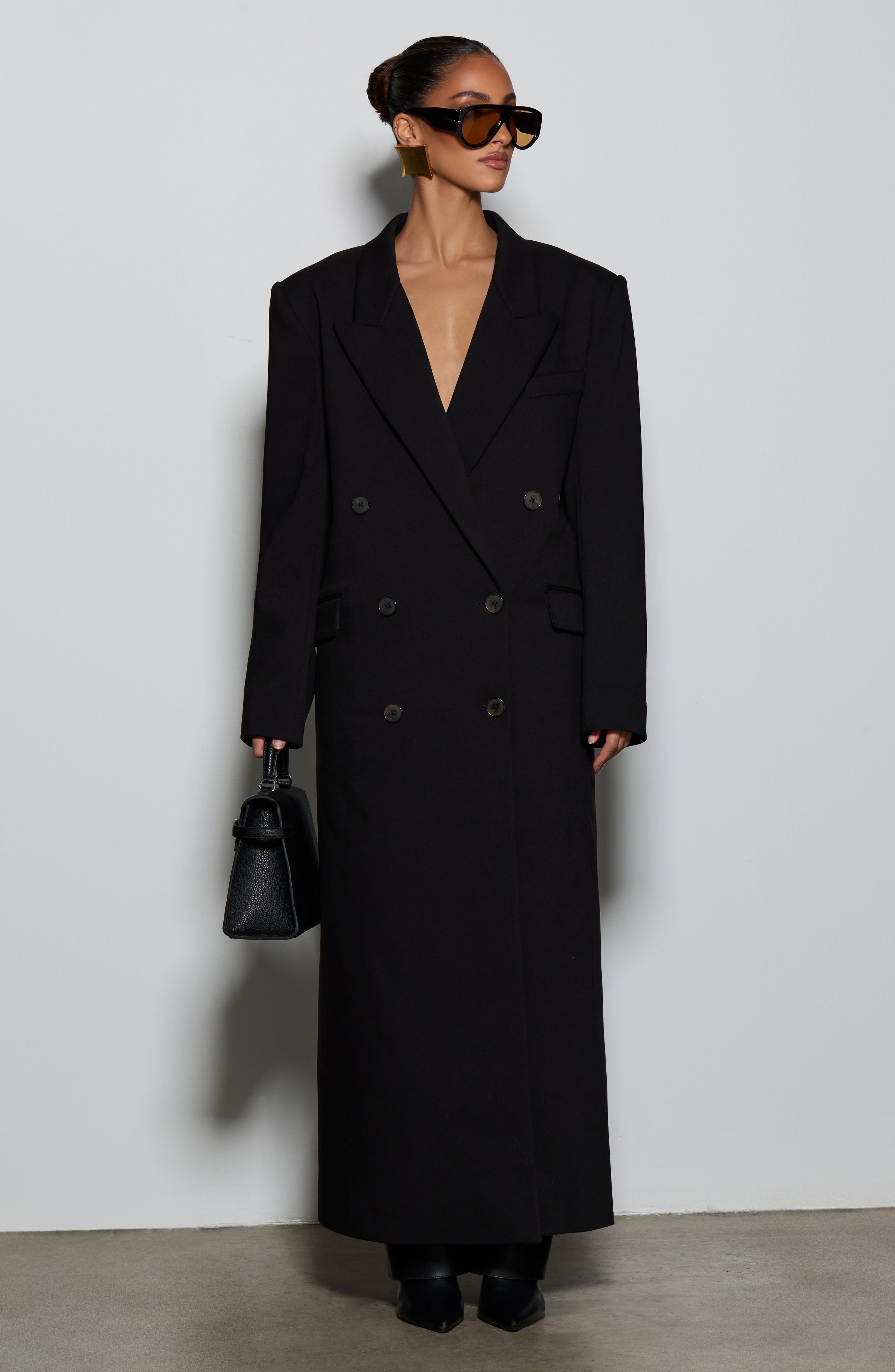 Daniela - Cappotto Lungo Strutturato Nero