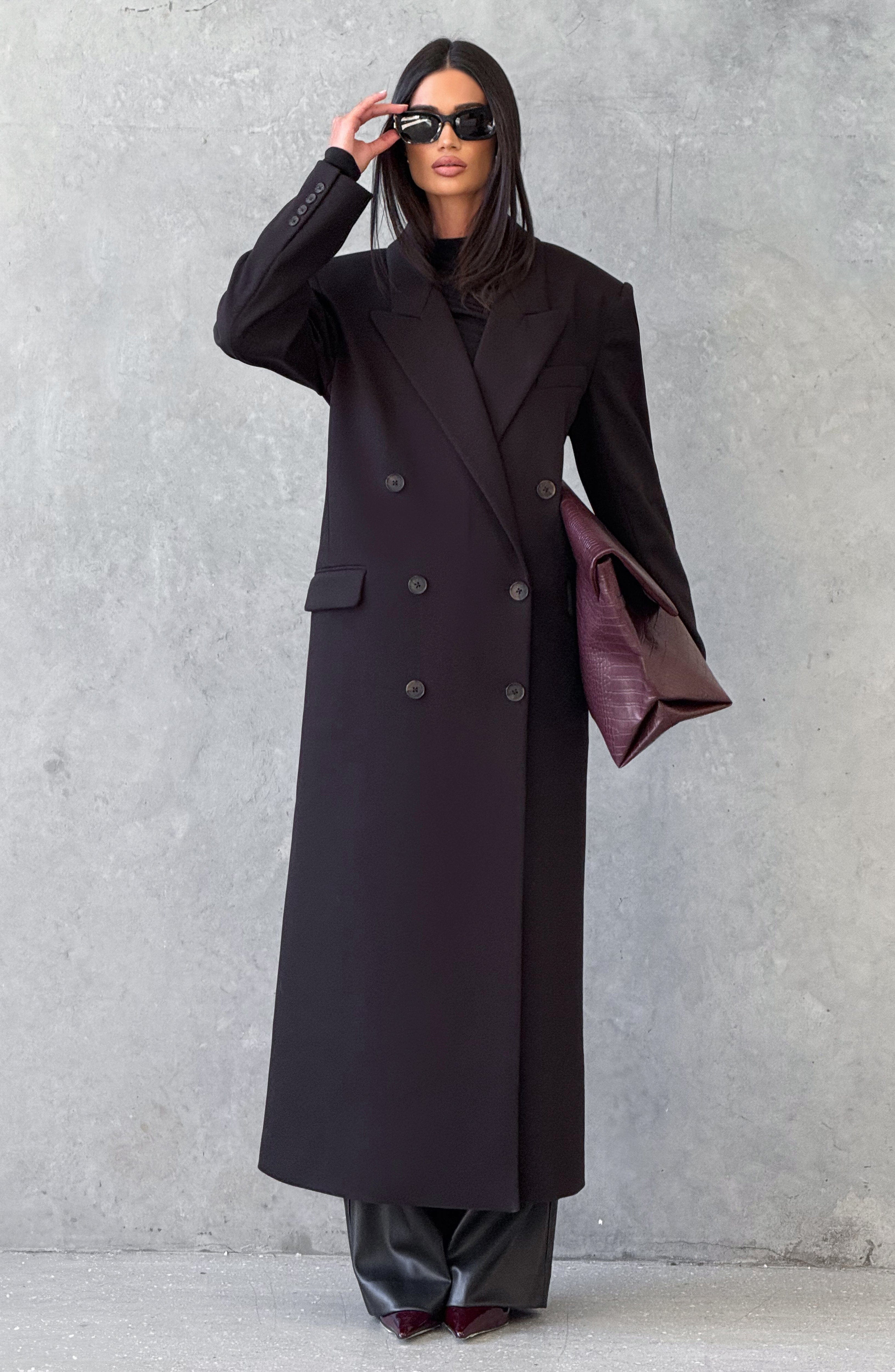 Daniela - Cappotto Lungo Strutturato Nero